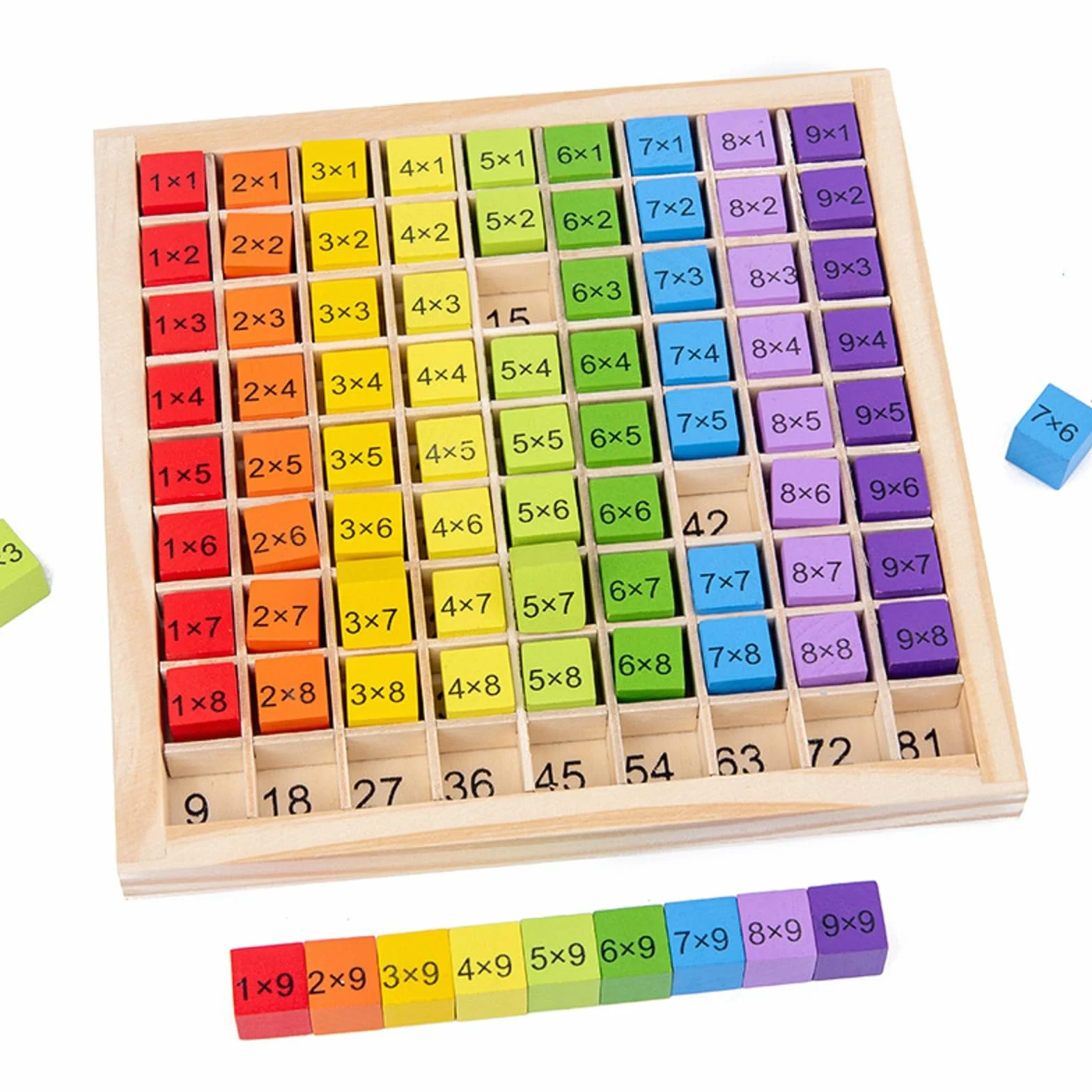 Kiuiom Moltiplicazioni Montessori,Tavola delle Tabelline in Legno,Tabella di Moltiplicazione,Matematica Educativo Abaco Regalo Educativo per Bambini di 3+ Anni Giochi Matematici