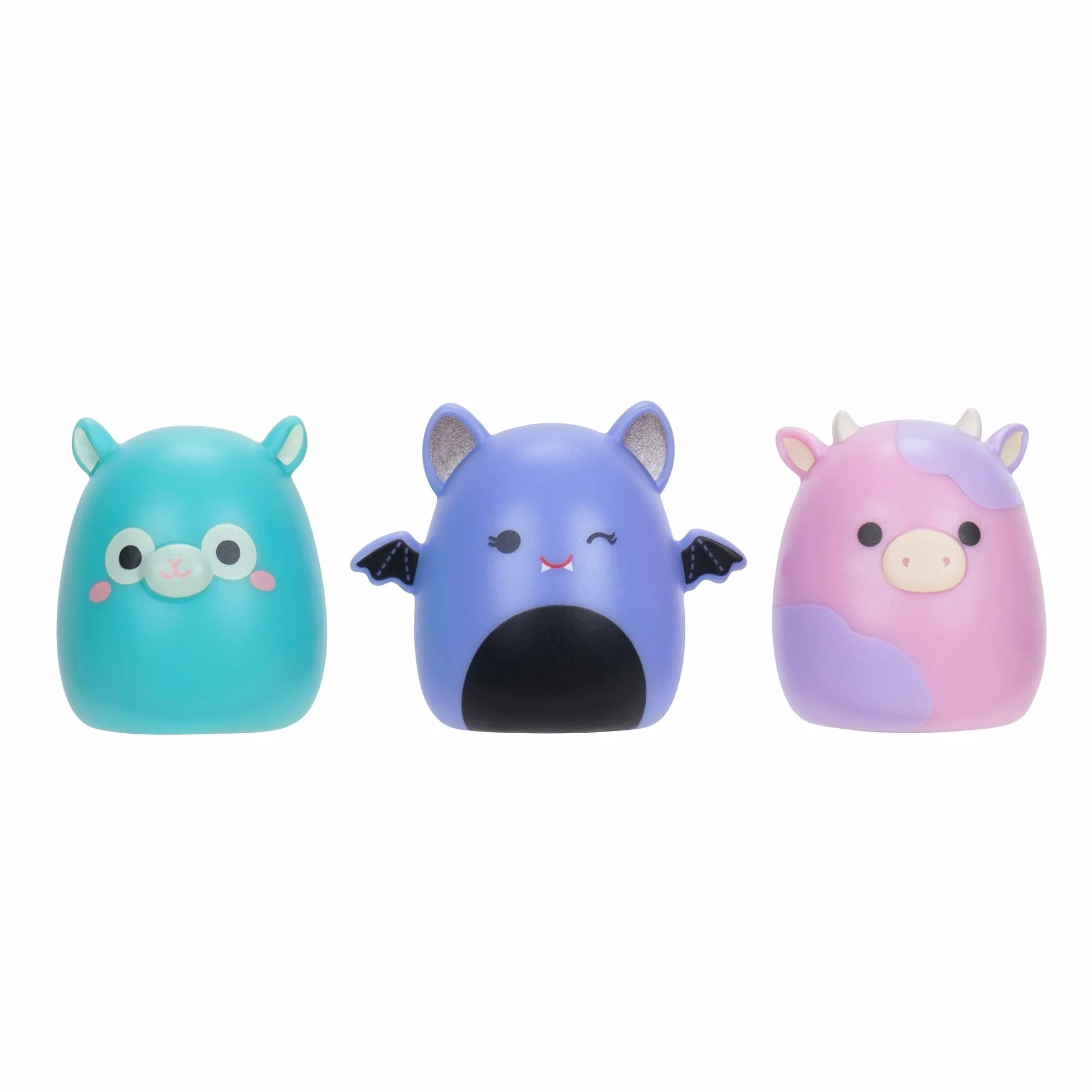 Squish-a-longs Original Squishmallows Party Pack On-The-Go Playset - Serie 1 - Tre mini squish da 2,5 cm con 9 arredi - Colleziona, scambia e gioca