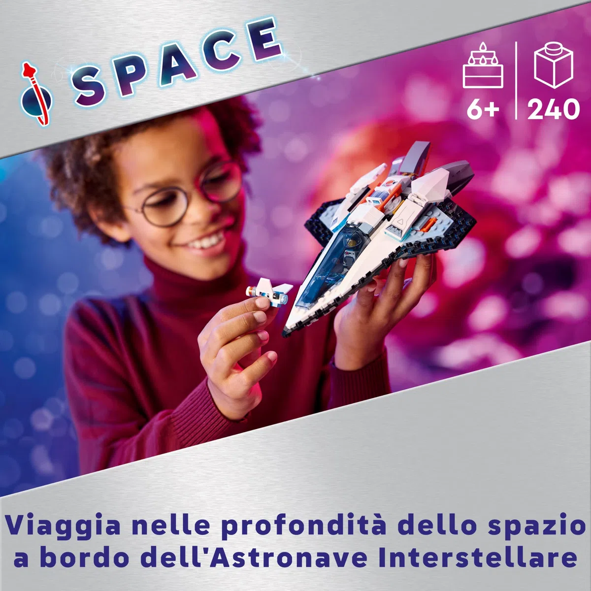 LEGO City Astronave Interstellare Giocattolo, Giochi Spaziali per Bambini e Bambine da 6 Anni in su con Navicella da Costruire, Minifigure dell'Astronauta e Drone Robot 60430