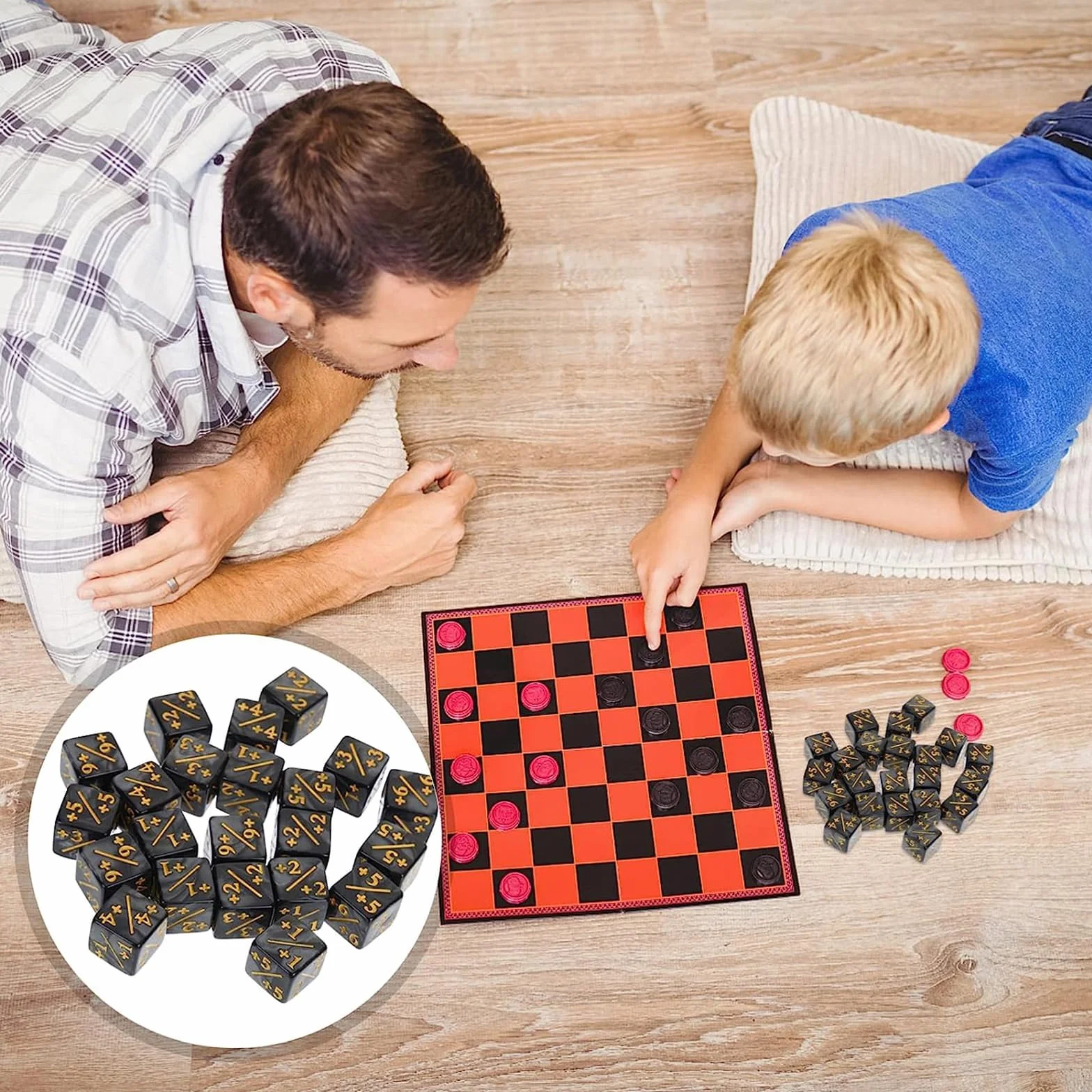 24 Pezzi Contatori di Dadi MTG di Gettone Dadi Fedeltà D6 Cubo con Borse Compatibile con MTG, CCG, Accessori per Gioco di Carte, 2 Stili