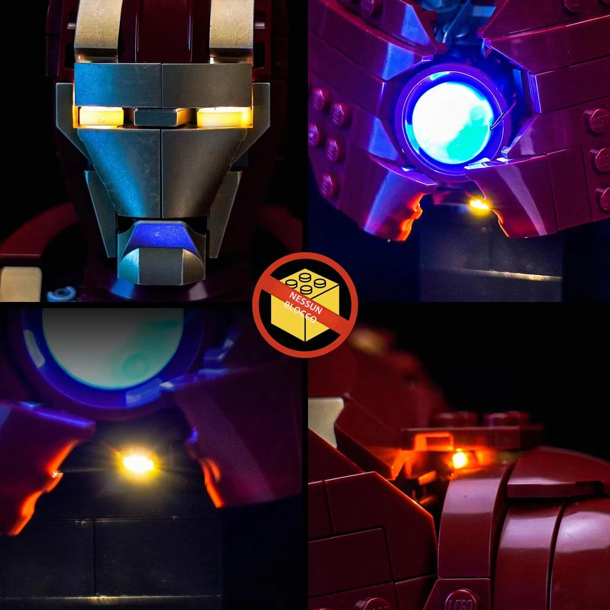 Set di luci a LED compatibile con Lego Iron Man MK4 Bust 76327 (senza modello), set di illuminazione decorativa compatibile con Lego Iron Man MK4 Bust giocattolo creativo