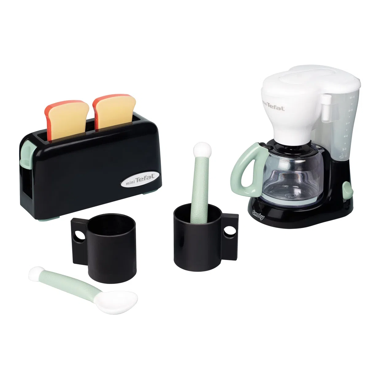Smoby - Tefal Breakfast - Tostapane meccanico - Macchina per caffè espresso - Tazze + cucchiai - Dai 3 anni