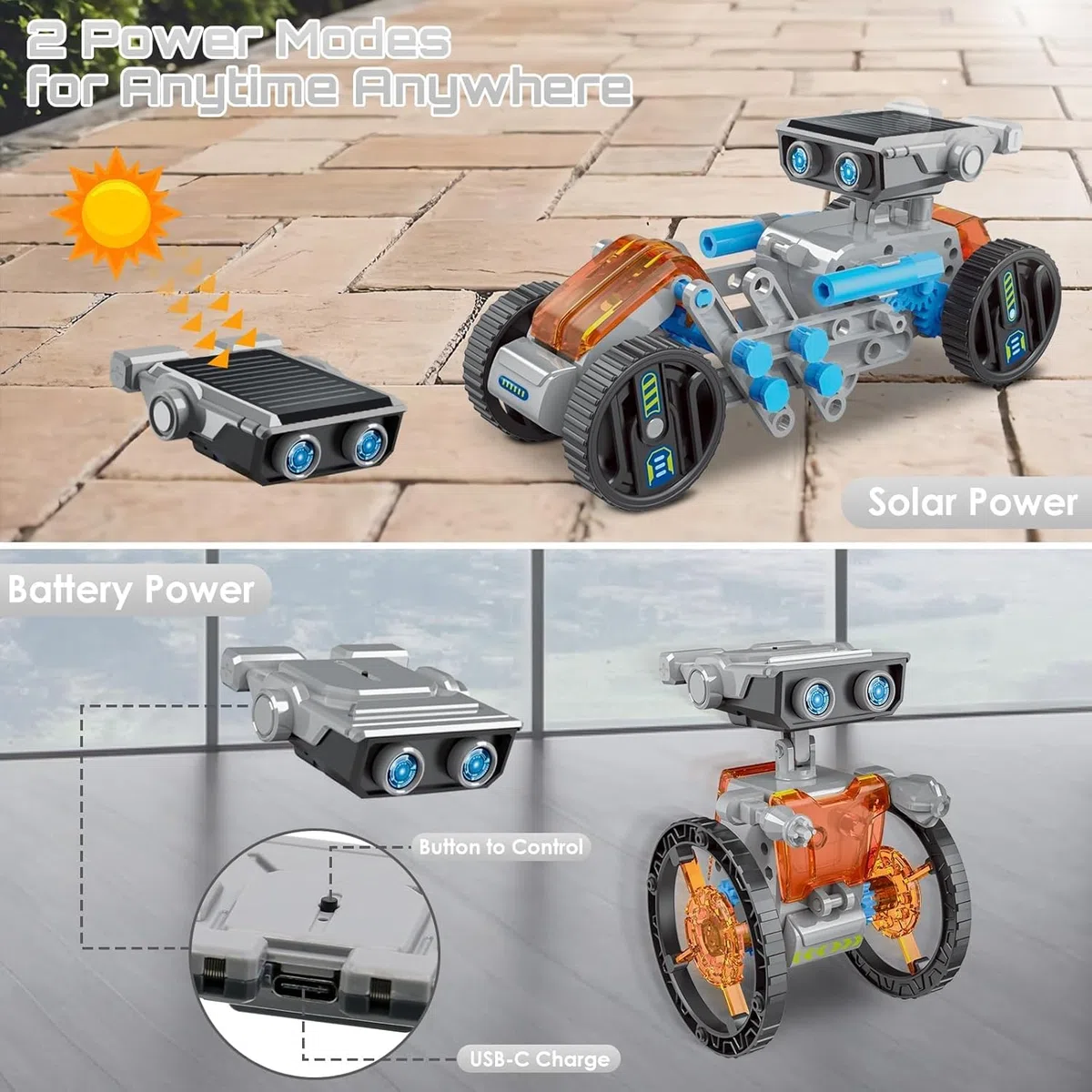 Energia Solare Robot 12-in-1 STEM, Giochi Educativi Con Azionamento a Energia Solare e Batteria, Giocattoli Ingegneristici per Bambini 8-12 Anni - Regalo di Natale