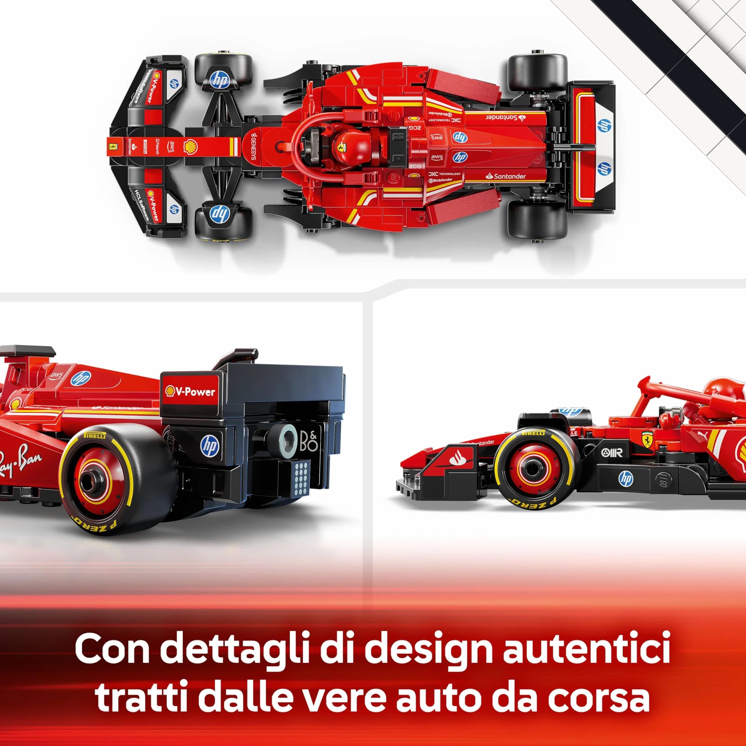 LEGO Speed Champions Ferrari F1 SF-24 77242 Auto da Corsa Giocattolo da Collezione con Minifigure Pilota