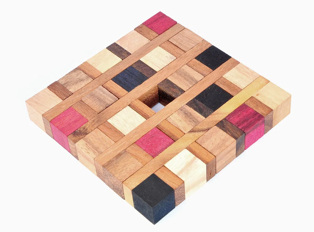 Logica Giochi art. Parquet - Rompicapo in Legno ad Incastro - Difficoltà 4/6 Estremo - Collezione Leonardo