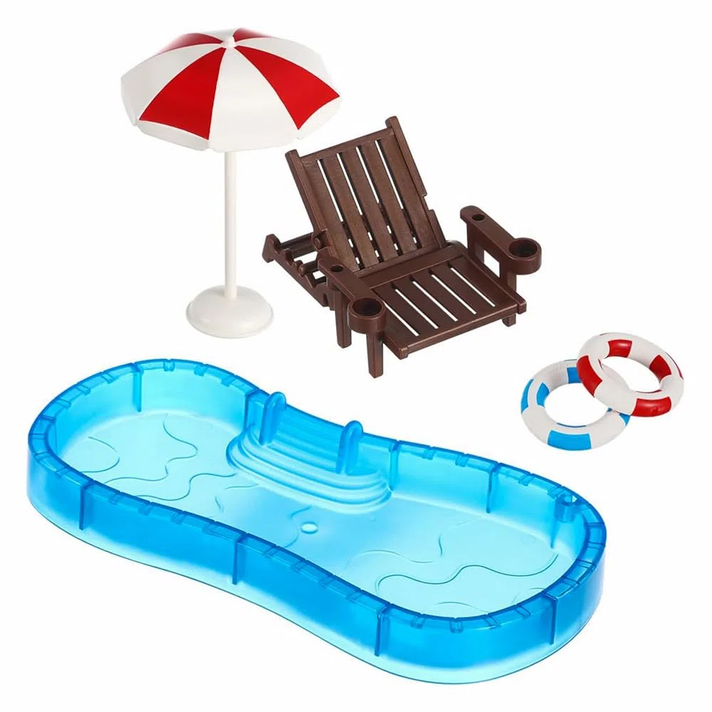 Mini Decorazione da Spiaggia, casa delle Bambole, Mini Piscina, Micro Set di sedie da Spiaggia, Mini Set di sedie da Spiaggia Decorative per Bar da Spiaggia
