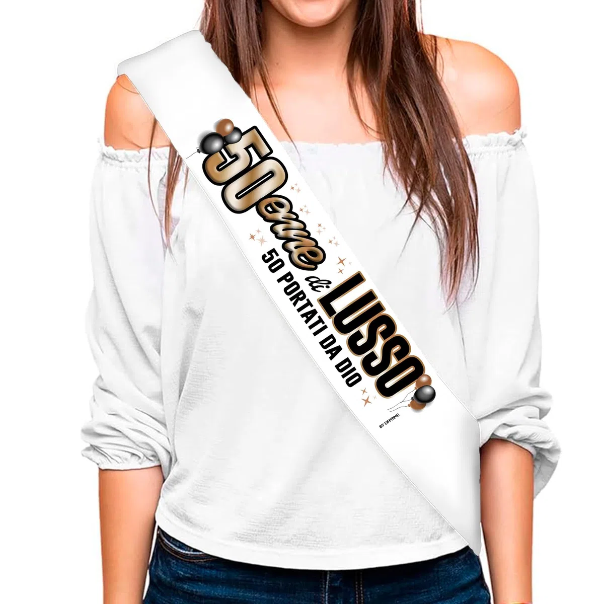 FASCIA 50 ANNI oro antico - Fascia Compleanno 50enne di LUSSO | 50 PORTATI DA DIO – Fascia Divertente e Scherzosa – Gadget Compleanno 50 Anni – Regalo Originale Uomo Donna