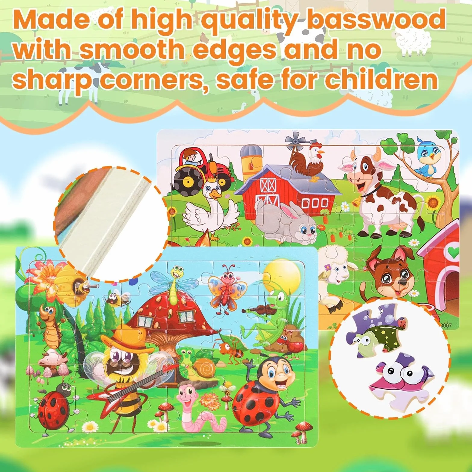 Puzzle Bambini 3 Anni 5 X 24 Pezzi, Puzzle in Legno Animali a Partire, Gioco Educativo Prescolare, Giochi Educativi, Giocattoli Regalo per Bambini da 3 a 8 Anni Ragazzi e Ragazze