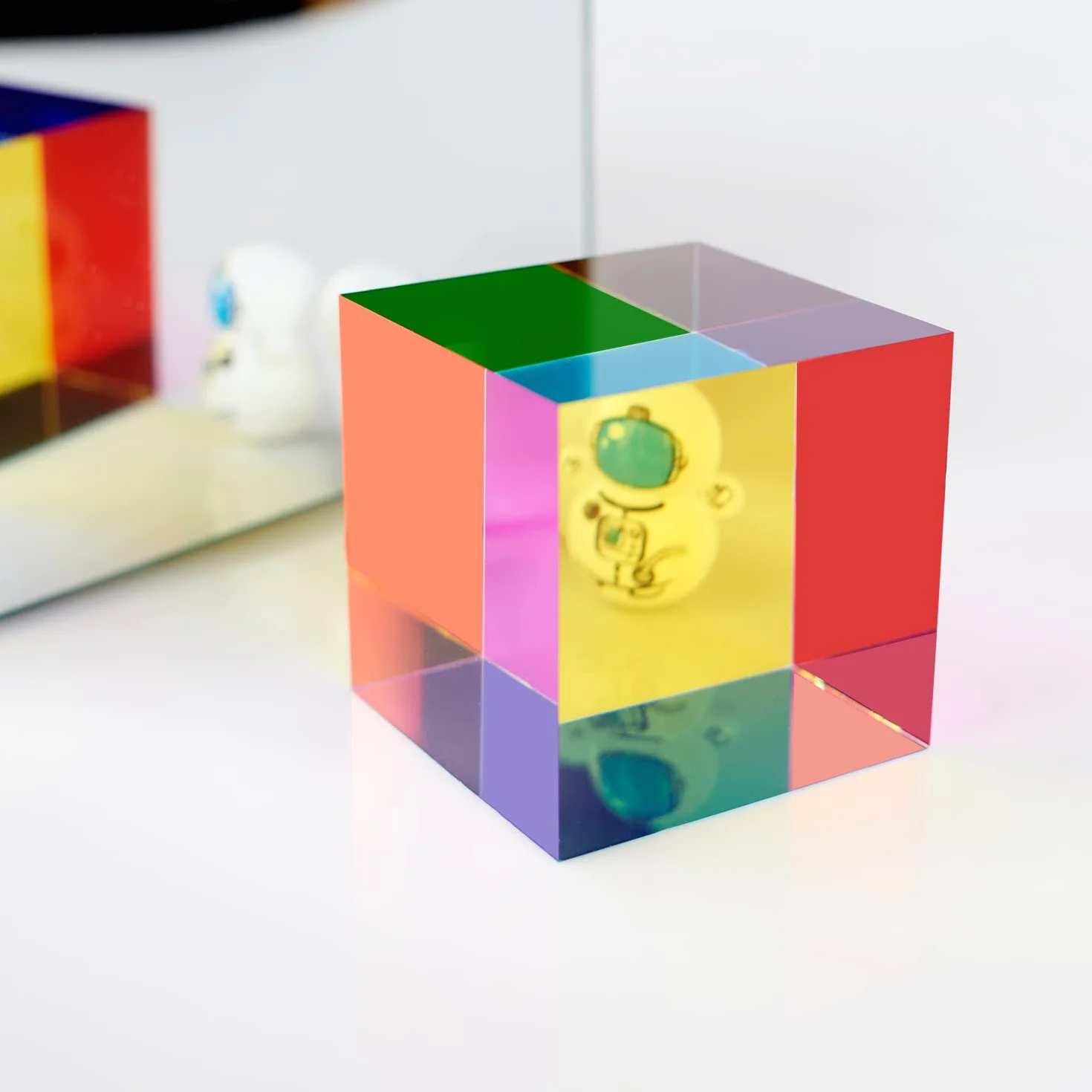 CMY Mixing Color Cube, Prisma cubo Acrilico da 60 mm (2.36 Pollici), CMYcube per Arredamento casa o Ufficio, Giocattoli STEM/Steam, cubo per l'apprendimento della Scienza…