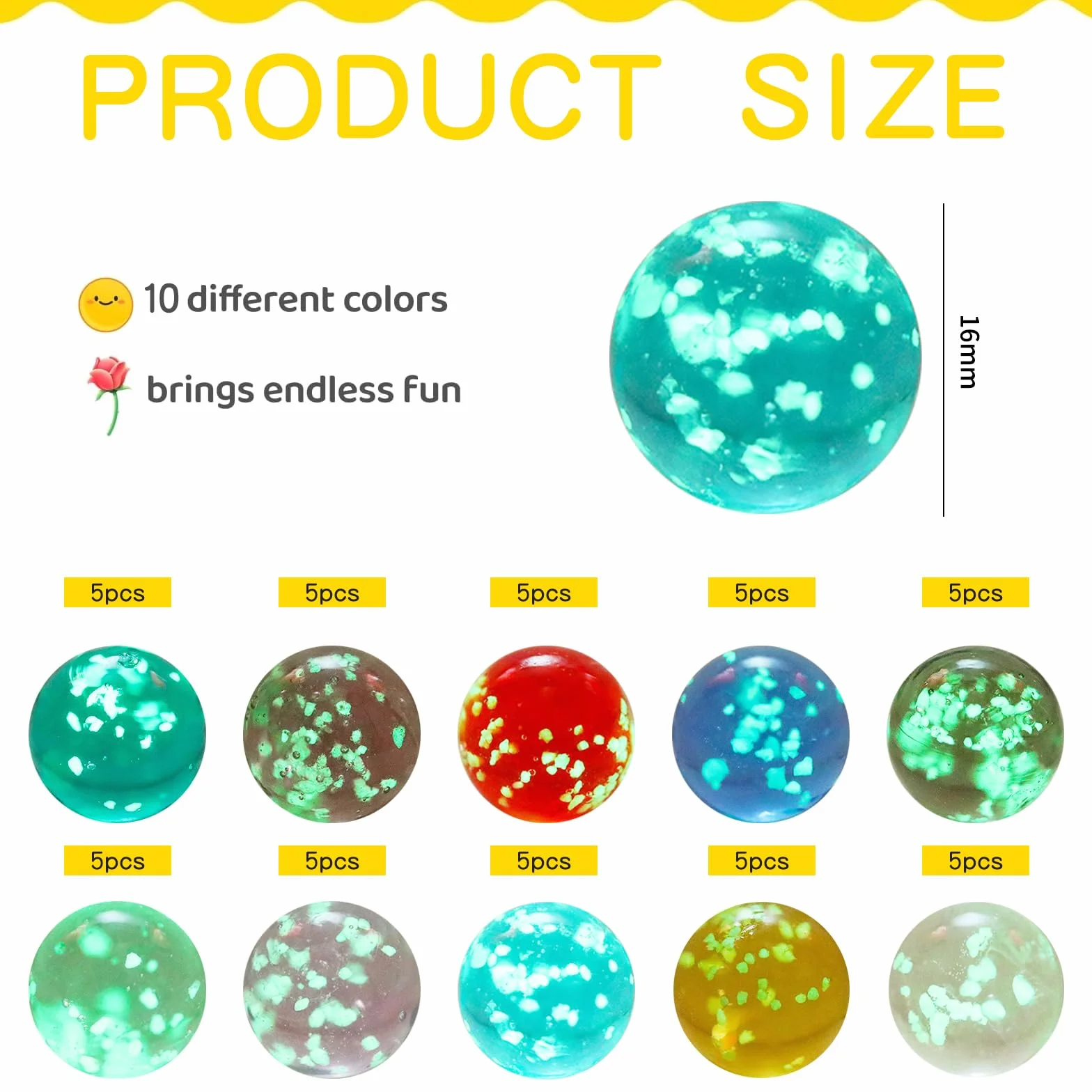 HIQE-FL Palline di Vetro Luminose per Bambini,50 Pezzi Marmi Che Si Illuminano al Buio,per Giochi di Marmo,Biglie di Vetro Che Si Illuminano al Buio,Riempitivi di Vasi,per Bomboniere per Bambini.