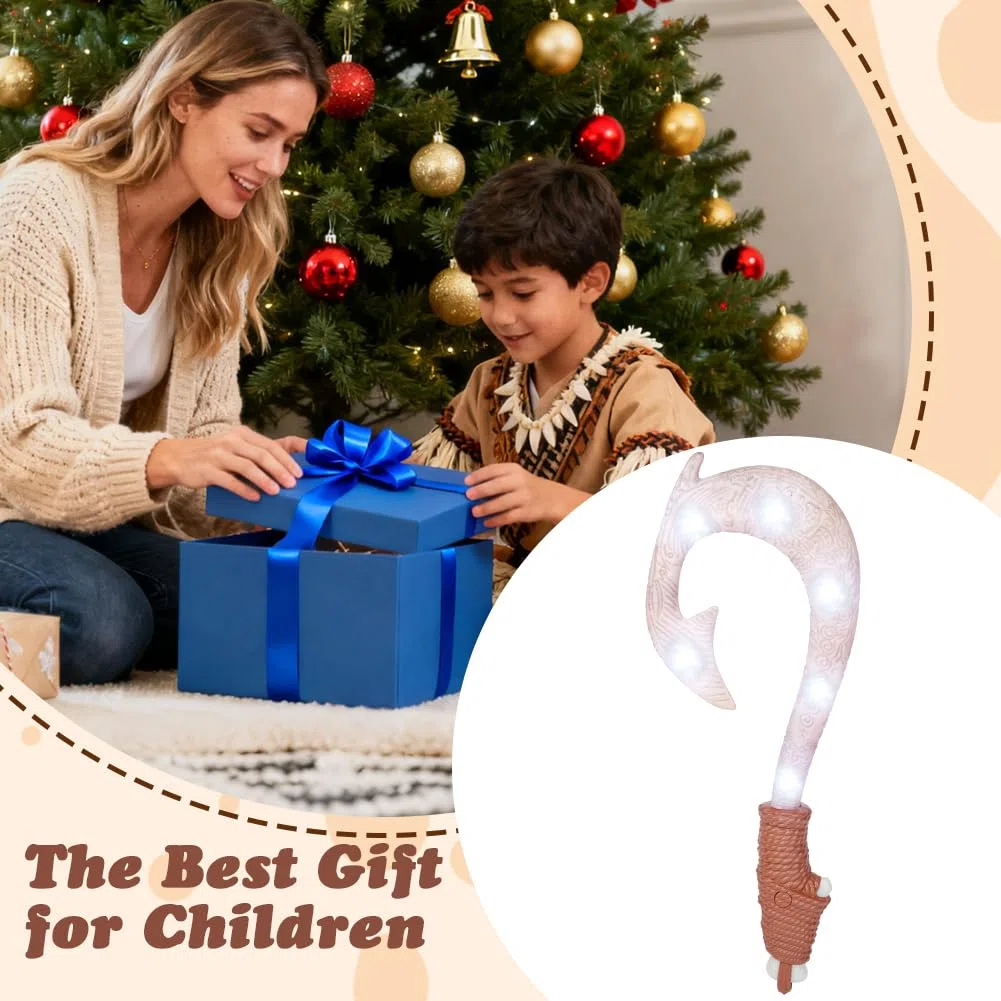 AUYAO Amo Magico di Maui per Bambino, Moana's Giocattolo Amo con Luci e Suoni, Bambini Magical Hook di Oceania per Halloween Carnevale Natale e Festa Cosplay