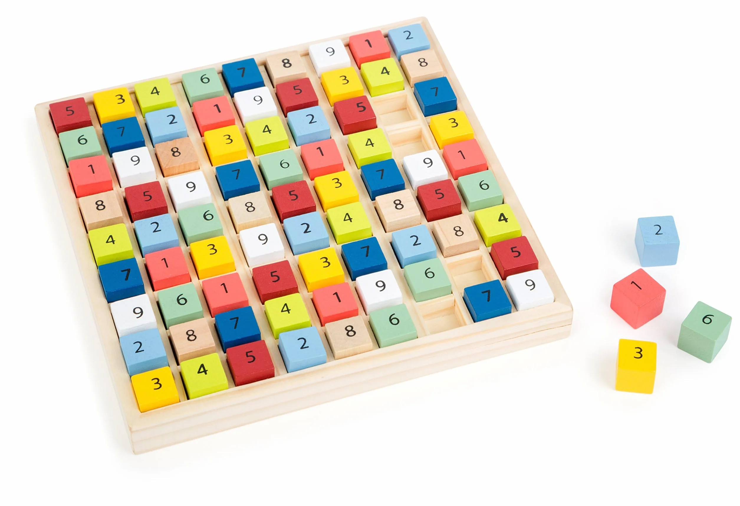 Small Foot 11164 Sudoku Colorato Educare in Legno 81 Cubi Numerici dai 6 Anni
