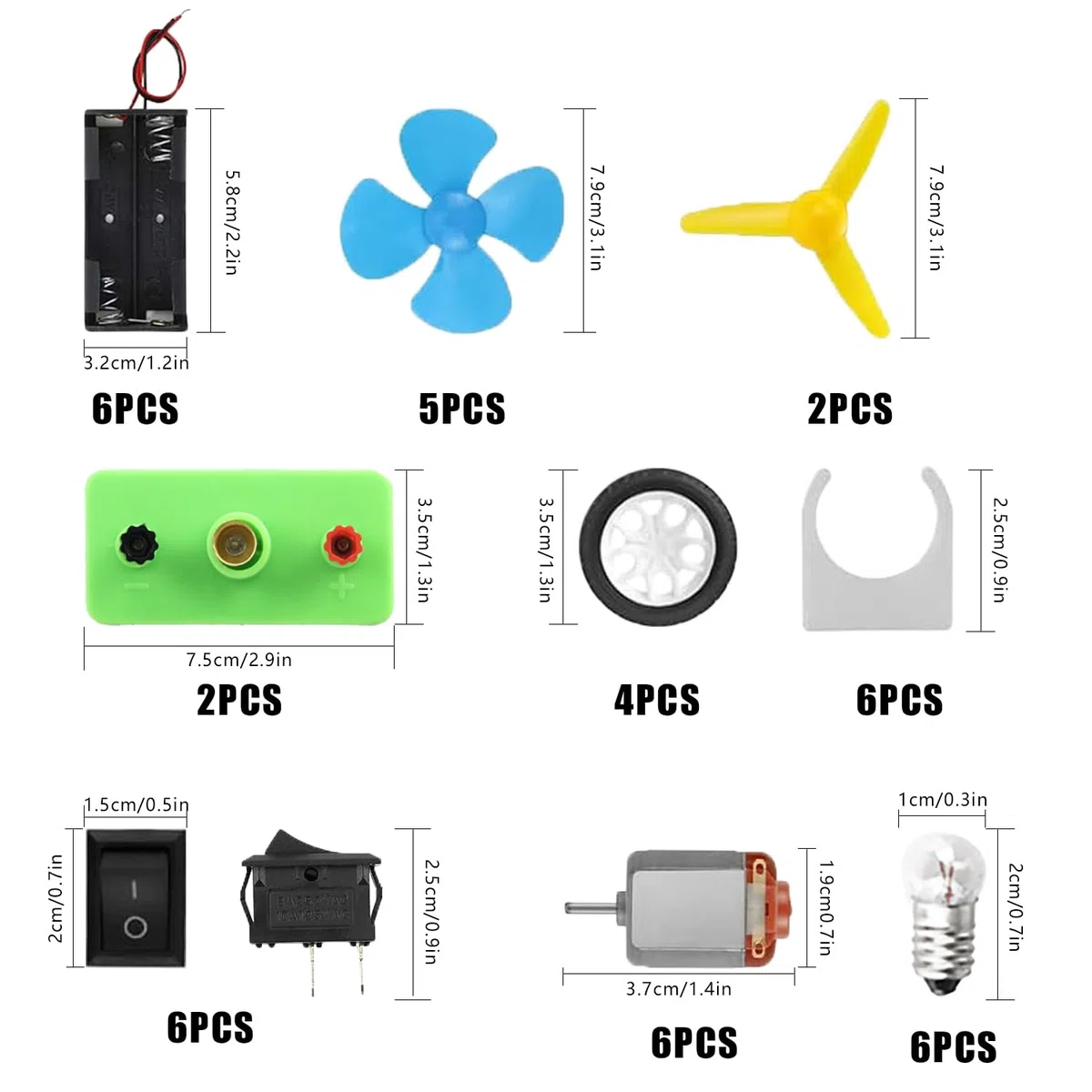 103 Pezzi Kit Circuito Elettrico Scuola Media Bambini Mini Motori Circuiti Circuito Elettrico per Esperimenti Di Fisica Esperimenti Elettrici Progetti Scientifici Fai-Da-Te