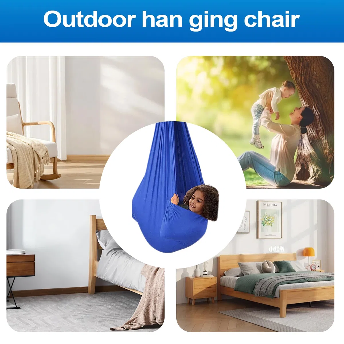 Amaca a dondolo, sedia sospesa, con d'aria, morbida e sicura con elevata capacità di peso, facile da installare, perfetta per camera da letto, asilo, patio, aula campeggio