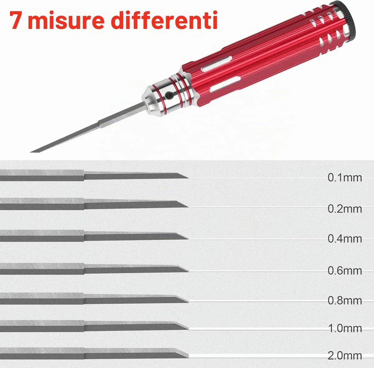 7 in 1 primo modello Scriber con 7 lame Gundam resina intagliato Scribe linea Chisel strumento di taglio (0.1/0.2/0.4/0.6/0.8/1.0/2.0mm) Rosso