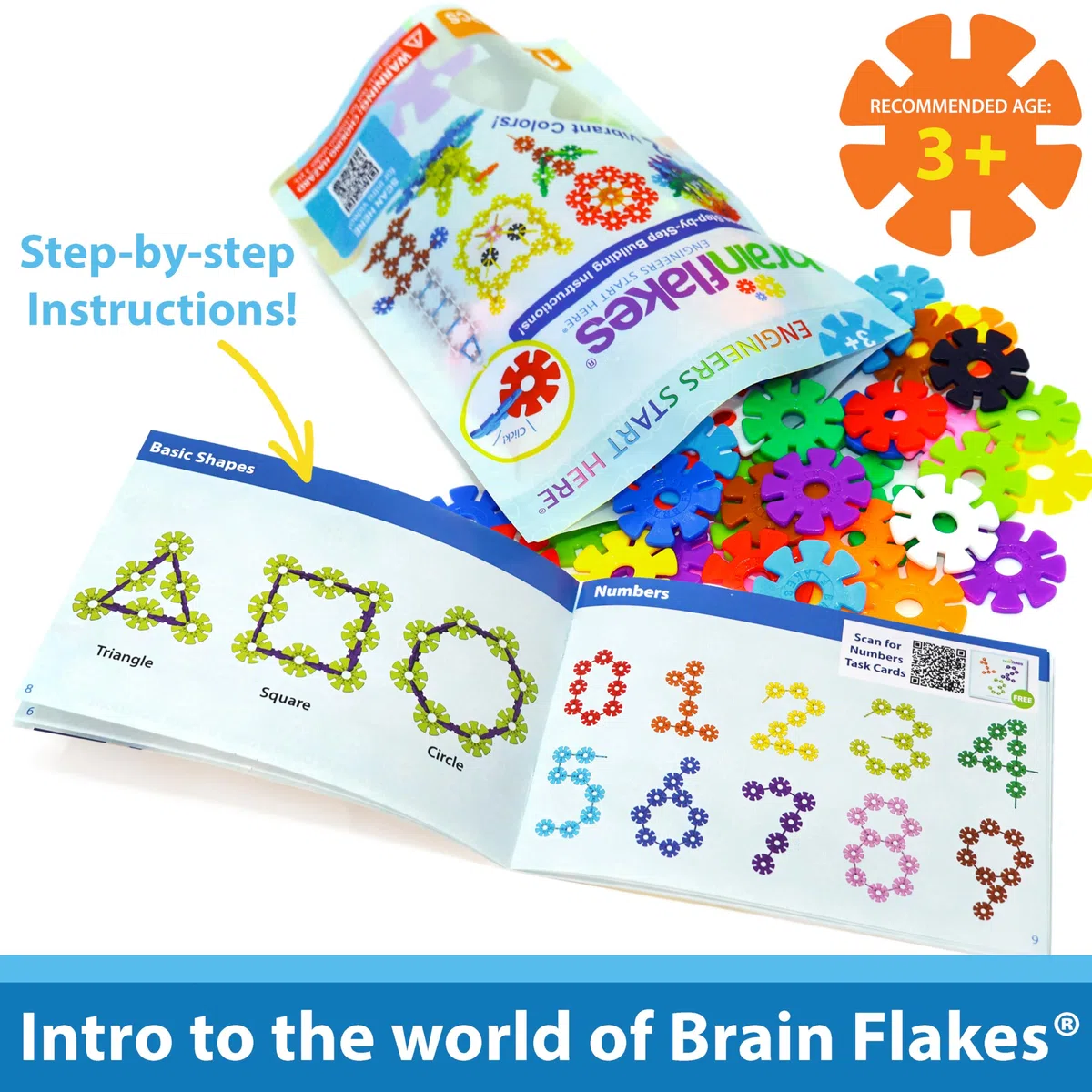 Brain Flakes Starter Set Multicolore (12 Colori) - 120 Pezzi - Sacchetto Richiudibile