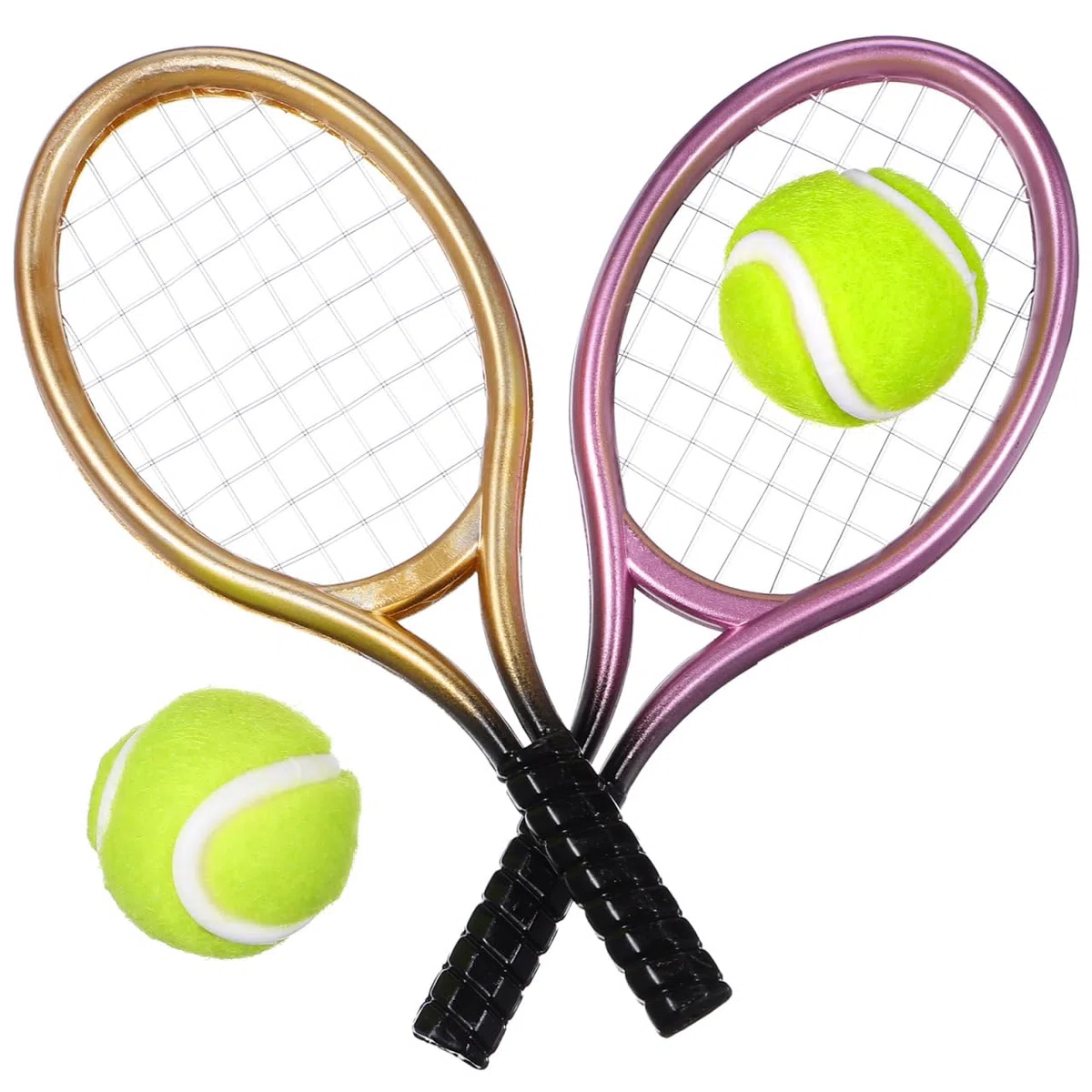 HEMOTON Mini racchetta da tennis giocattolo ornamento decorativo per ragazzi e ragazze set in miniatura da giardino selezione casuale