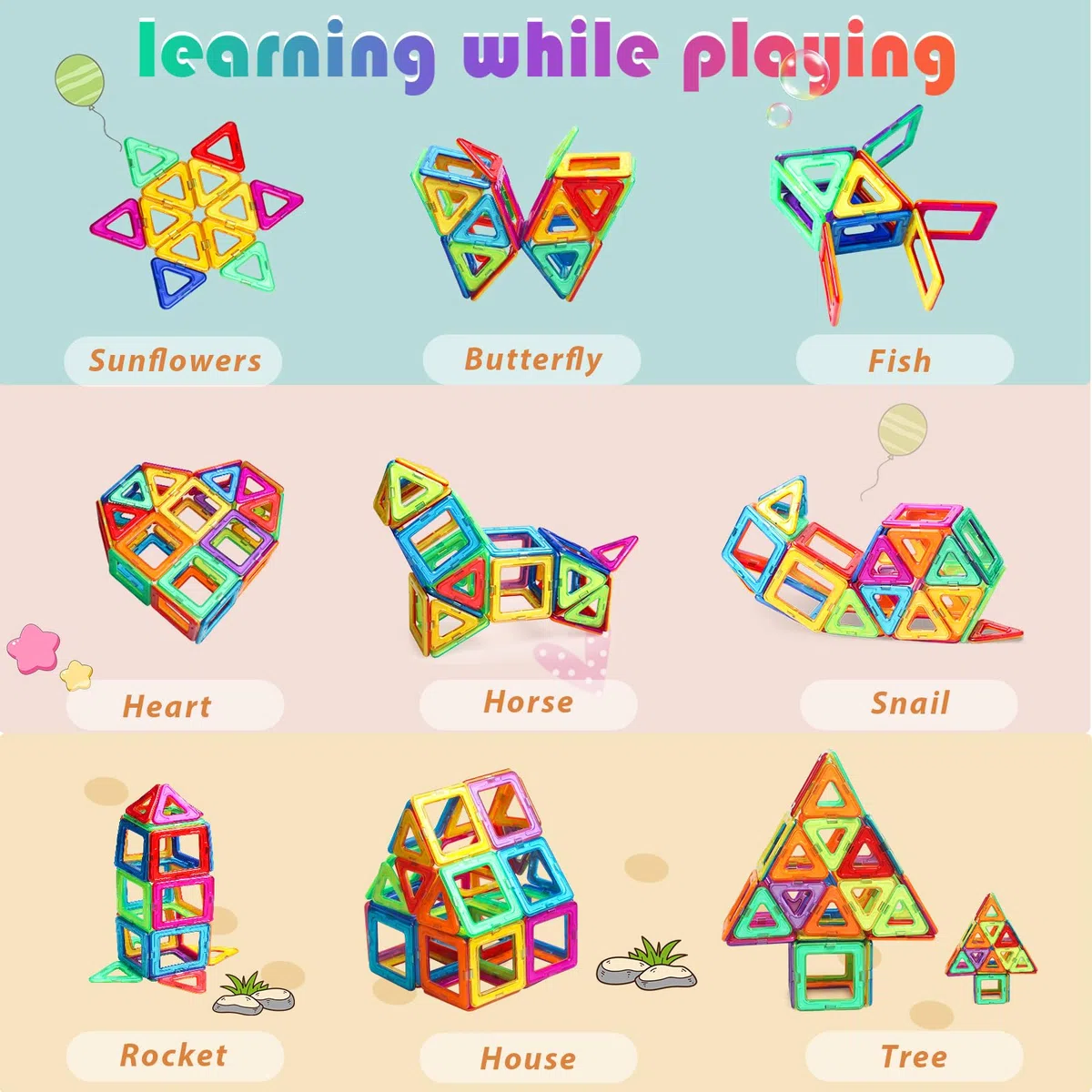Costruzioni Magnetiche Giochi per Bambini 3 4 5 6 Anni 38 Pezzi Magneti Giochi Bambina 3 Anni Creativi Educativi Giochi Magnetici Idel Regalo Bambini Bambina Ragazzi 3 4 5 6 7 8 Anni Compleanno Natale