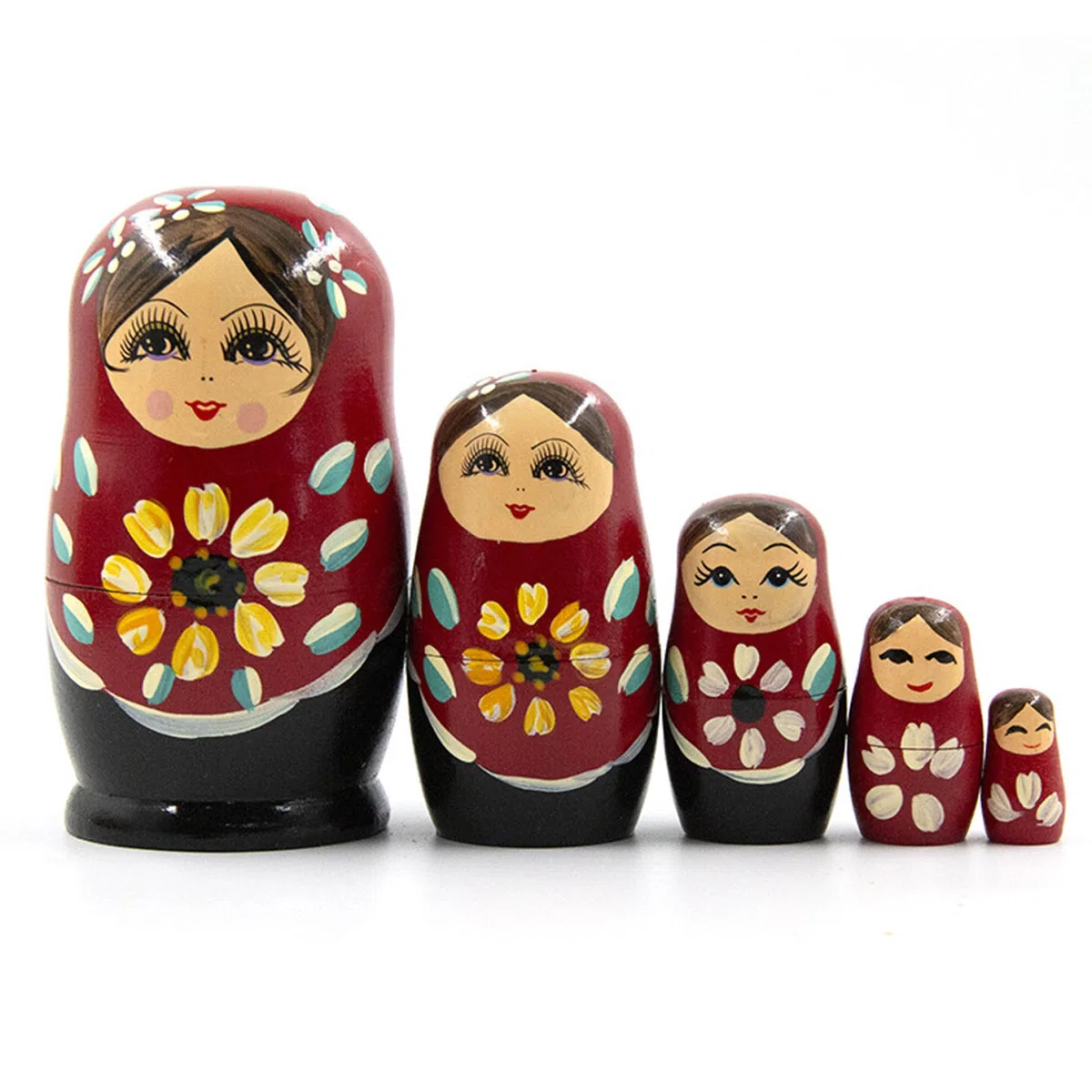 5 Pezzi/Set Bambole Che nidificano, Bambola matrioska in Legno, Divertenti Bambole Russe Che nidificano Giocattoli impilabili per Bambini, Decorazione Domestica, Russo