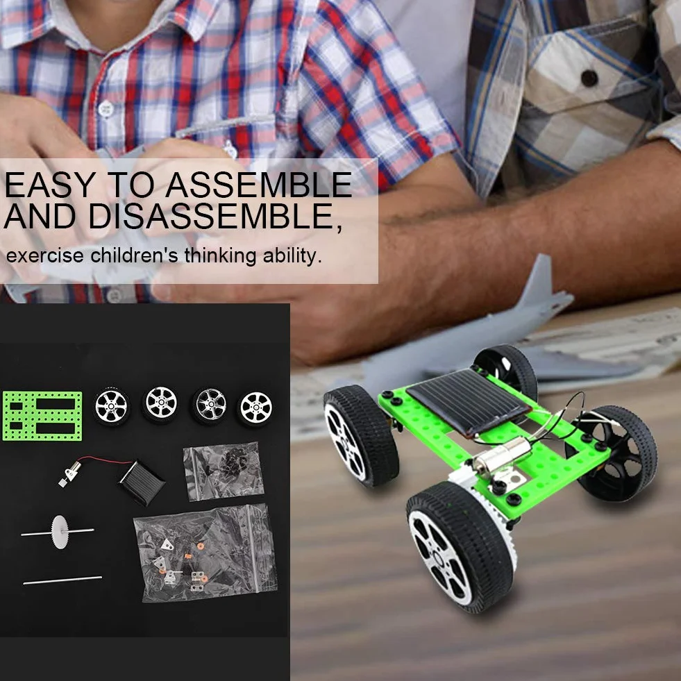 Giocattoli Scientifici Fai-da-Te Assemblaggio Auto ad Energia Solare Mini Sun Power Solar Car Model Science Experiment Costruzione di Giocattoli per Bambini sopra i 14 Anni