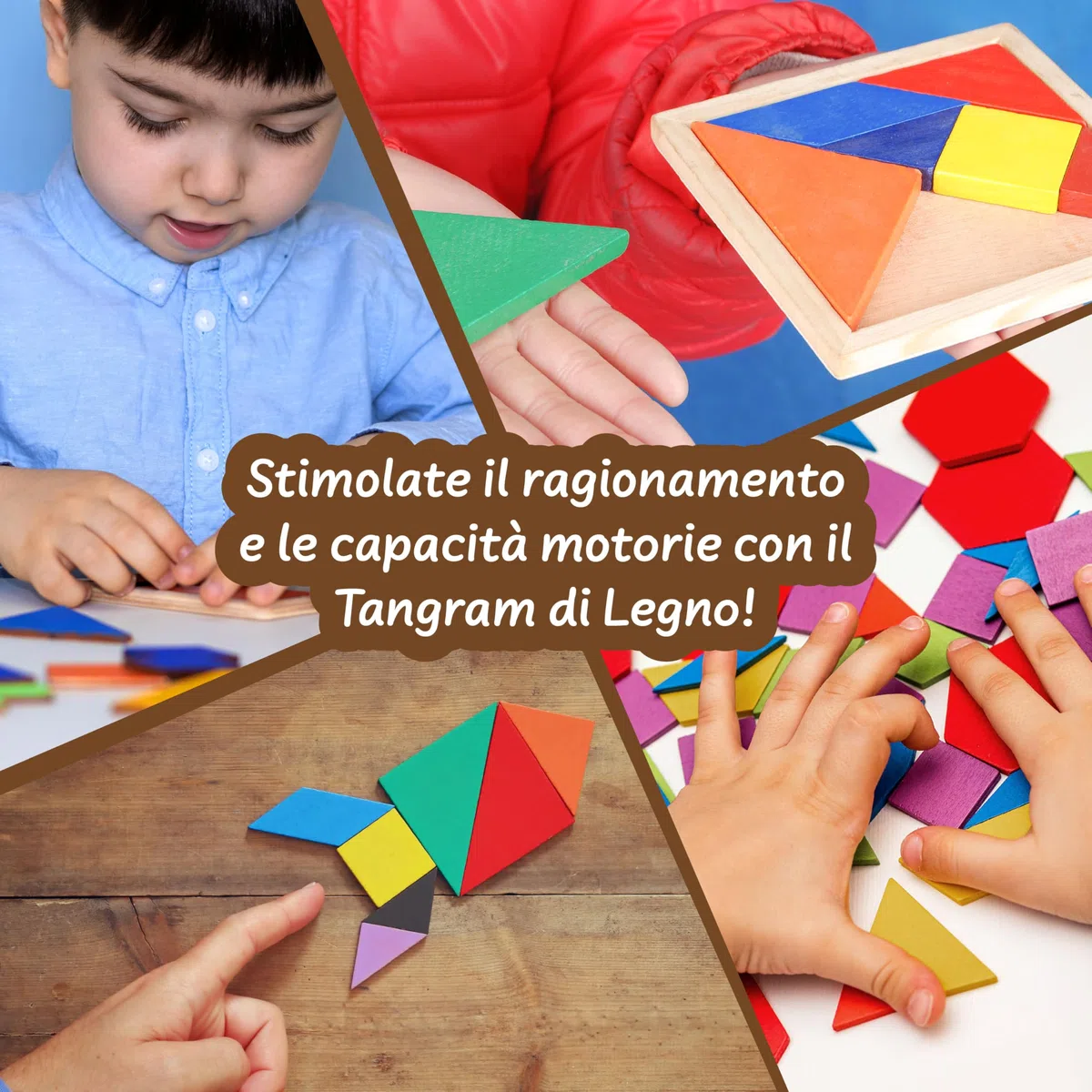 Science4you Puzzle Tangram in Legno per Bambini di 3 4 5 Anni – Tangram in Legno, Gioco Mentale di Figure Vintagei, Giocattolo Educativo Montessori per Bambini e Bambine di età 3 4 5 6+ Anni