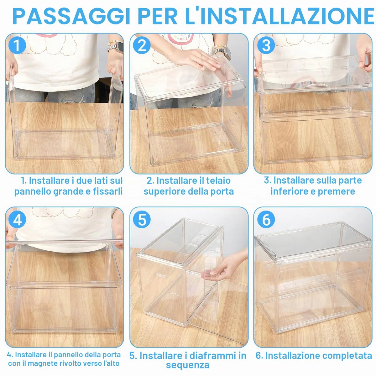 Vetrina Espositiva - 30x24.6x17.9 cm Teca Plexiglass - Vetrina Espositiva trasparente contenitore per Collezionismo Modellini Acrilico Trasparente Con Porta Magnética Conservazione Figure D'Azione