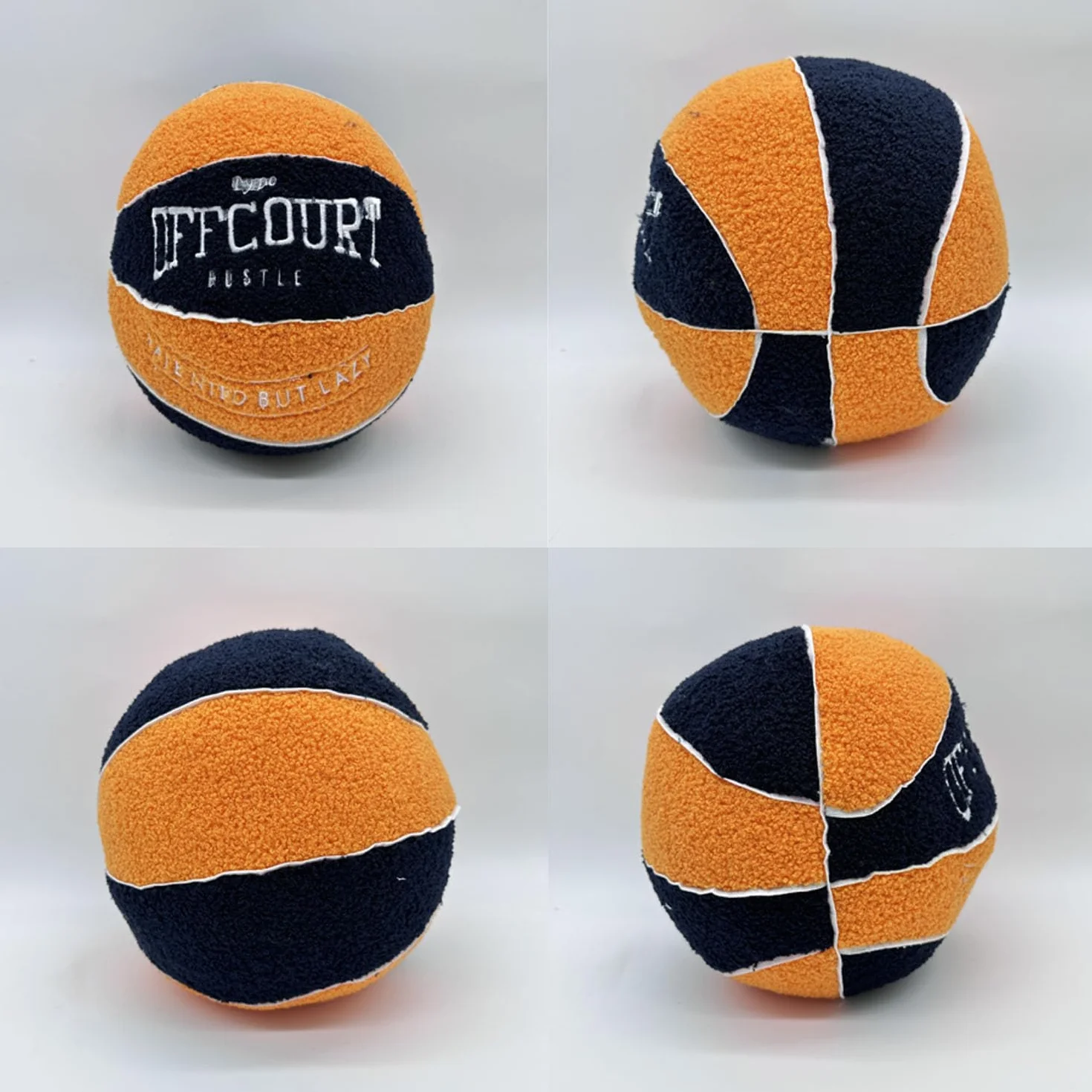 Offcourt Basketball Pillow, 25cm/9.5in Cuscino Basket Offcourt, Fluffy Soccerball Basketball Football Shaped Cuscino di Peluche, Sport Cuscini di Lancio, per Decorazione Camera