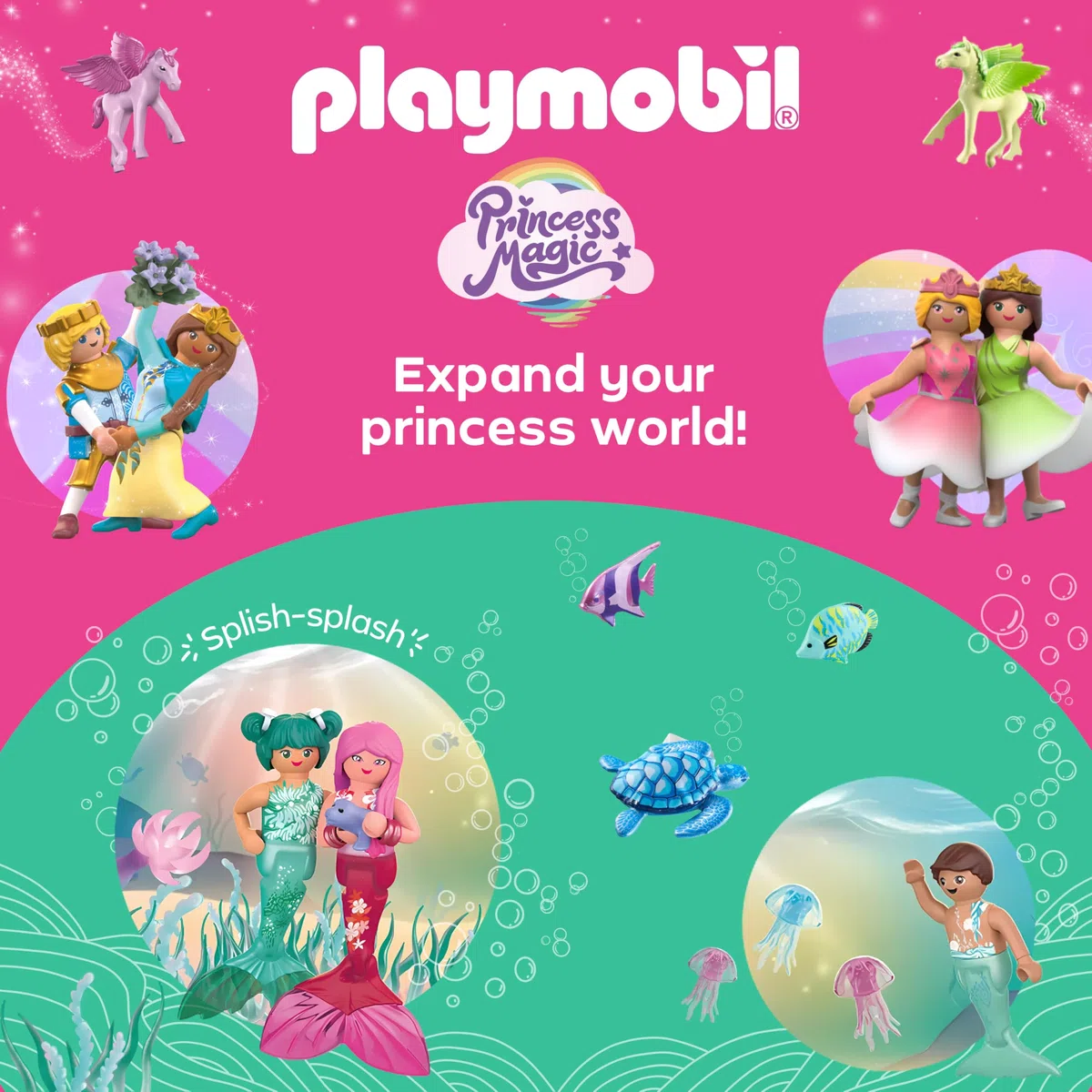 PLAYMOBIL | Princess Magic | Passeggiata in carrozza reale con principessa e principe | Giocattolo della principessa | Giocattolo da favola per bambini dai 4 anni in su | 71846