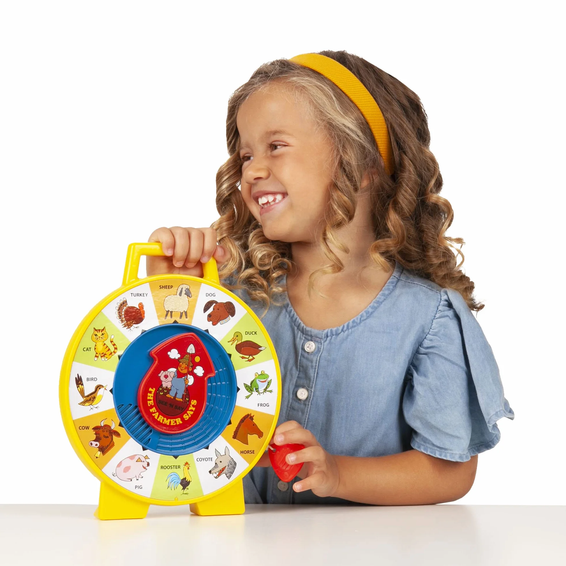 Giocattolo - See 'n Say Farmer Says, Classici Fisher Price, Basic Fun, 2070, giocattolo per bebè educativo e interattivo, adatto a bambini e bambine dai 18 mesi+ [Edizione in Inglese]