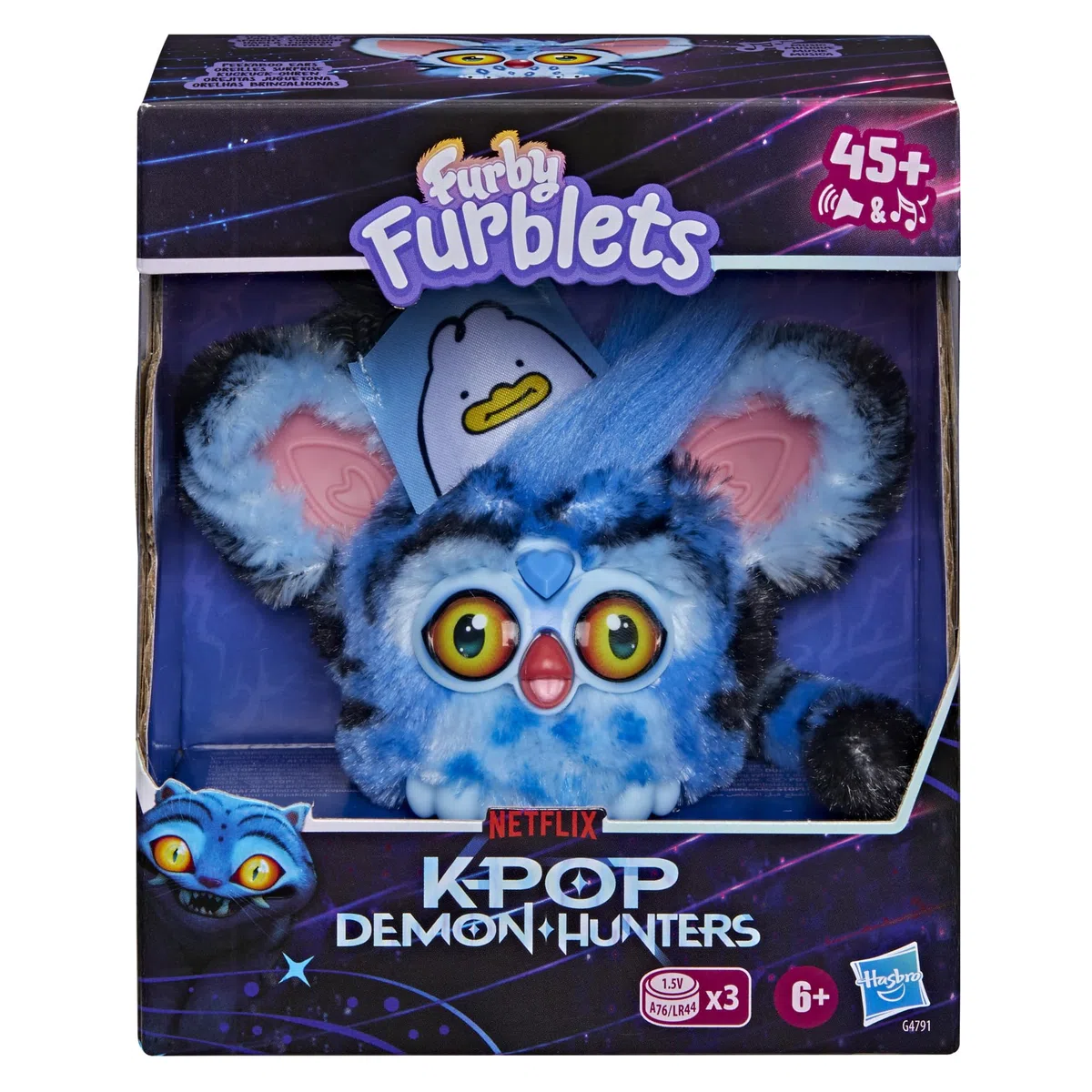 Furby Furblets, KPOP Demon Hunters, Derpy la Tigre, Mini Giocattolo Peluche elettronico da 7,6 cm collezionabile