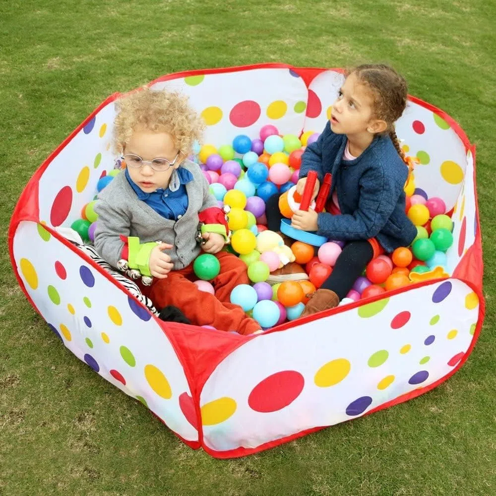 EocuSun, grande box per palline per bambini, per interni ed esterni, con borsa portaoggetti con cerniera, realizzata da EocuSun, palline non incluse (rosso)