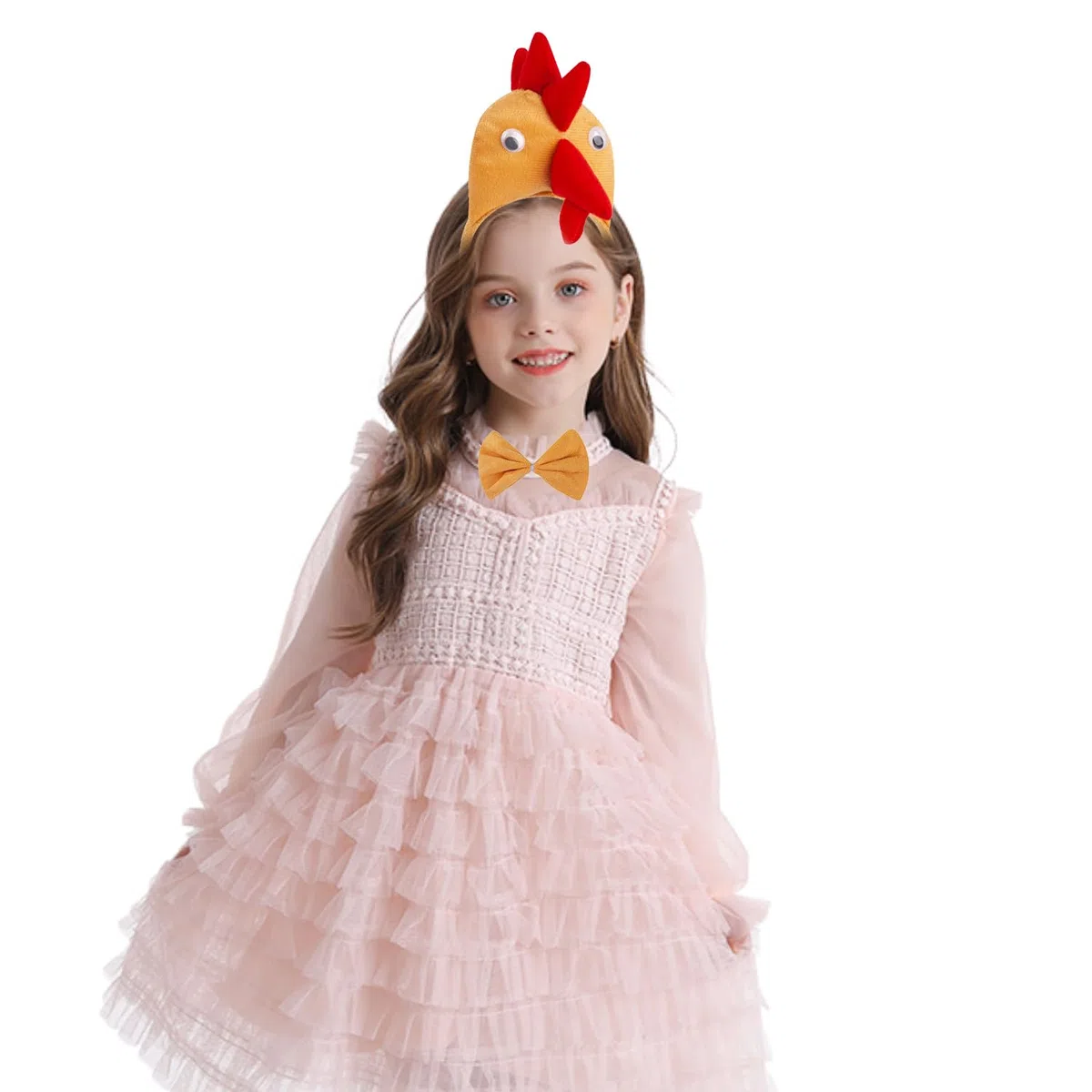 Set di 3 cerchietti per capelli da pollo, con coda di papillon, per Halloween, Pasqua, feste, feste di compleanno, cosplay