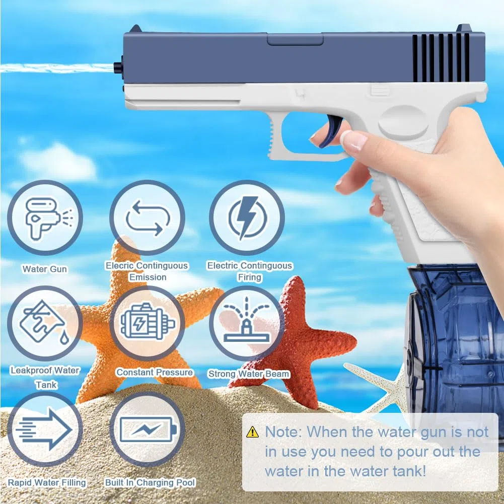 OSDUE Pistola ad Acqua Elettrica, Fino a 32 FT Pistole ad Acqua Potenti a Lunga Distanza, Pistola ad Acqua Elettrica per Adulti e Bambini, Spiaggia Estiva Festa giocattolo Blaster Ad Acqua