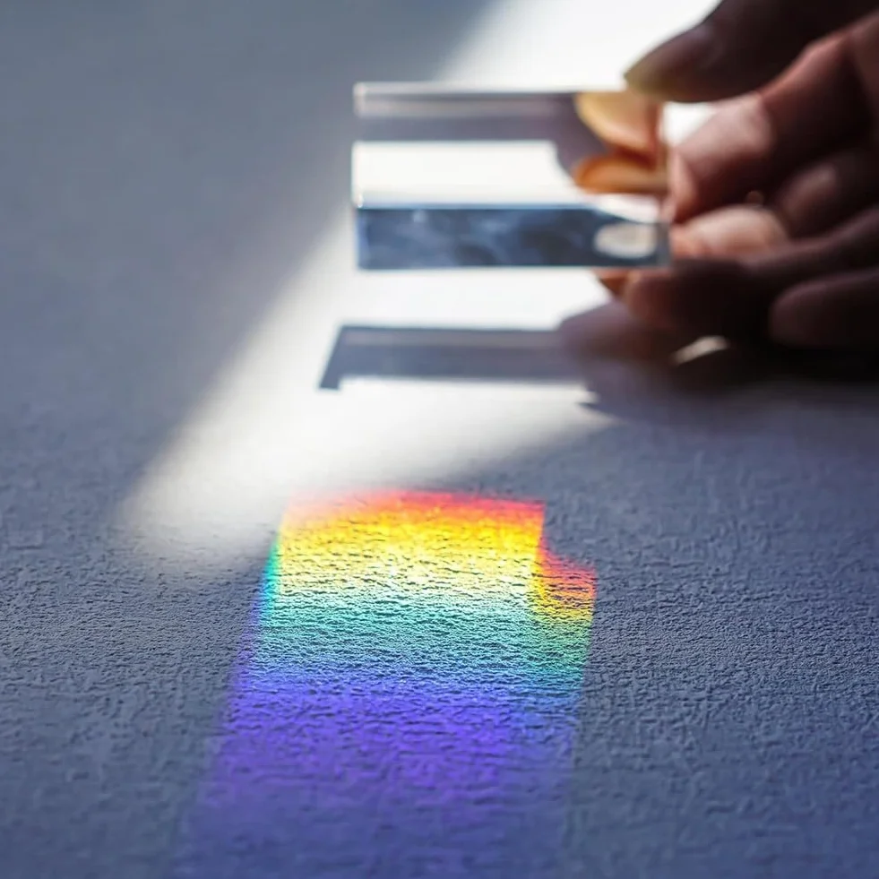 Prisma Triangolare per Luci Prismi Ottici in 4 Pezzi Trasparenti