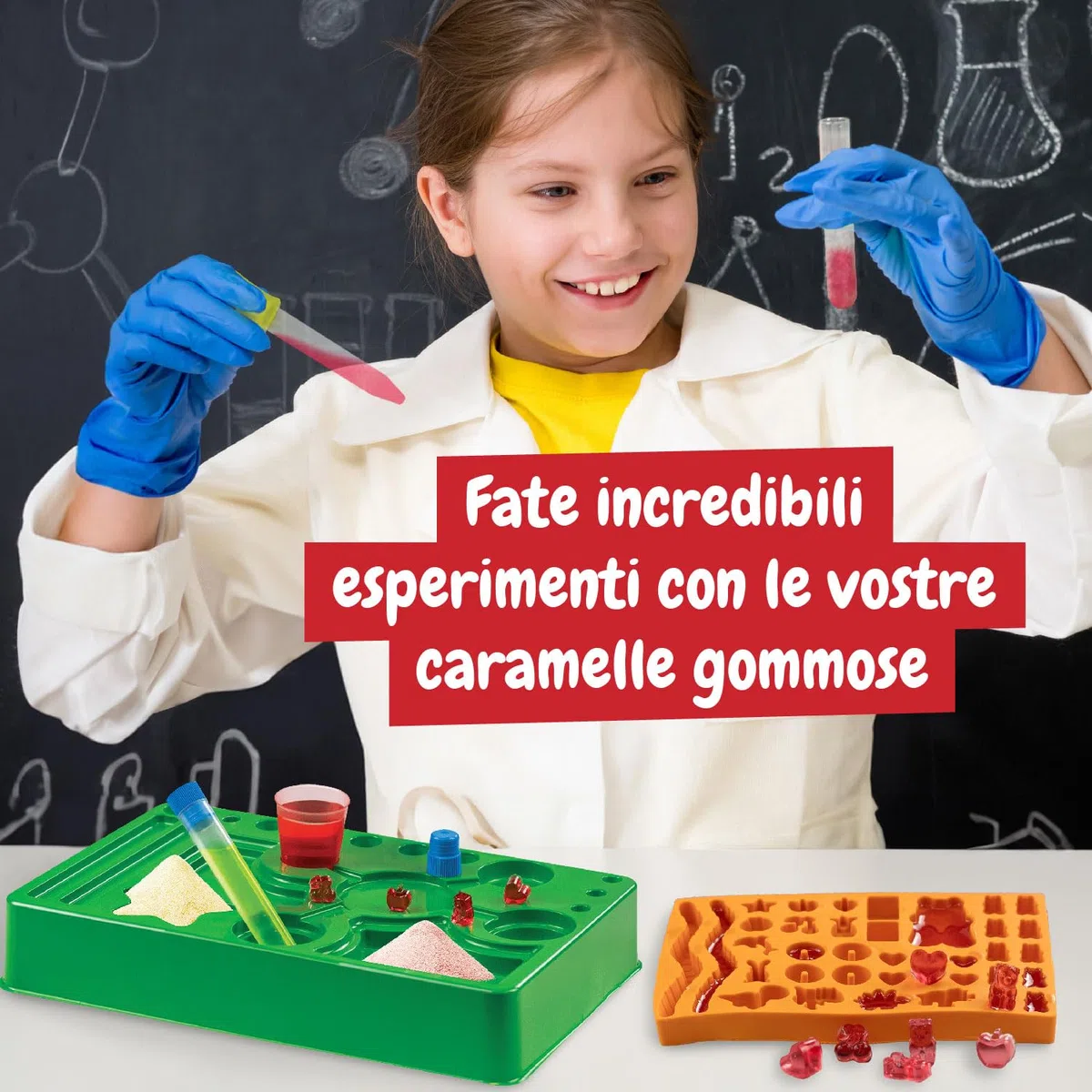 Science4you Laboratorio di Caramelle Gommose– Kit per la Confezione di Caramelle per Creare Dolci in 19 Forme Diverse, Comprese Quelle dell'Orso Gigante, Regalo per Bambini di 7 8 9 10 11+ Anni