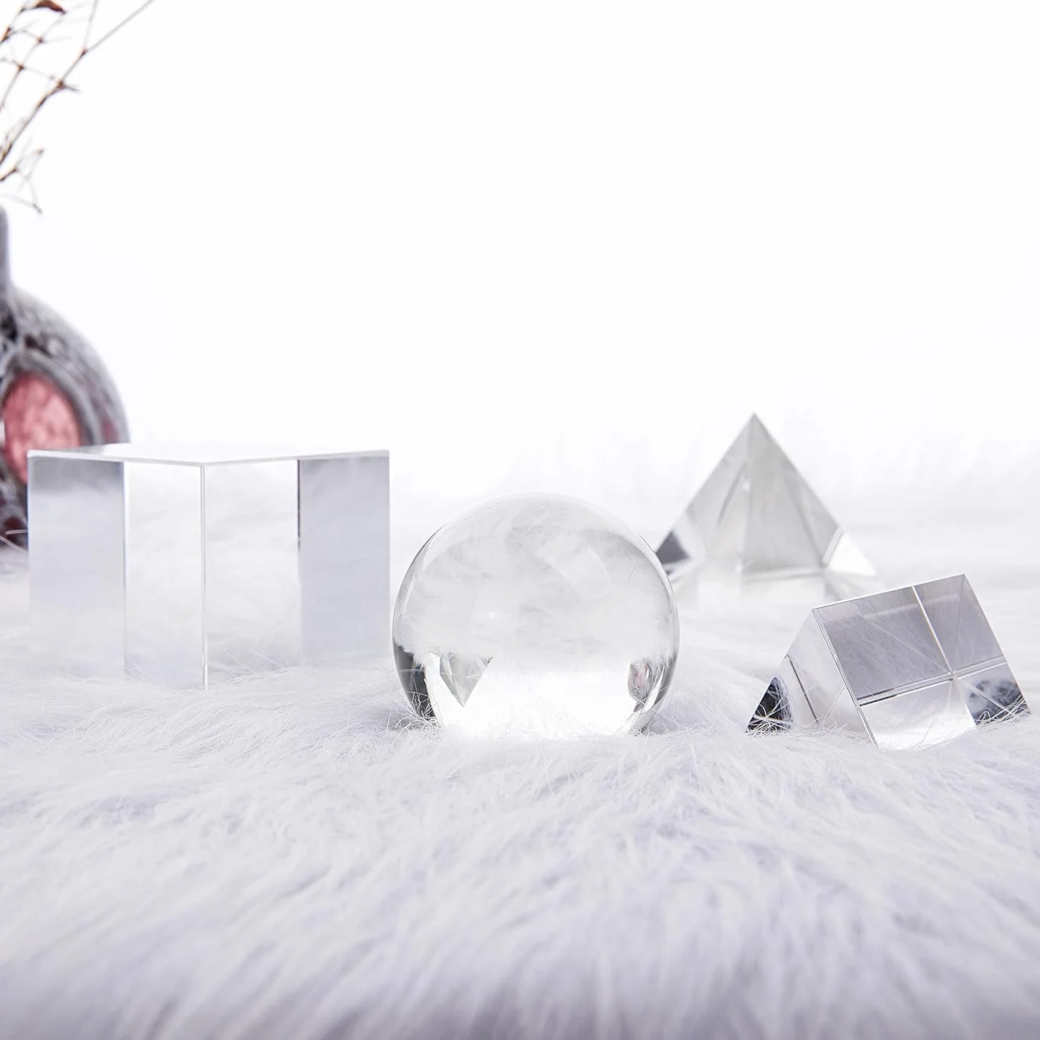 HDCRYSTALGIFTS Set di 4 prismi ottici K9 da 50 mm per fotografia, con panno per la pulizia, per insegnare, giocare, fotografare