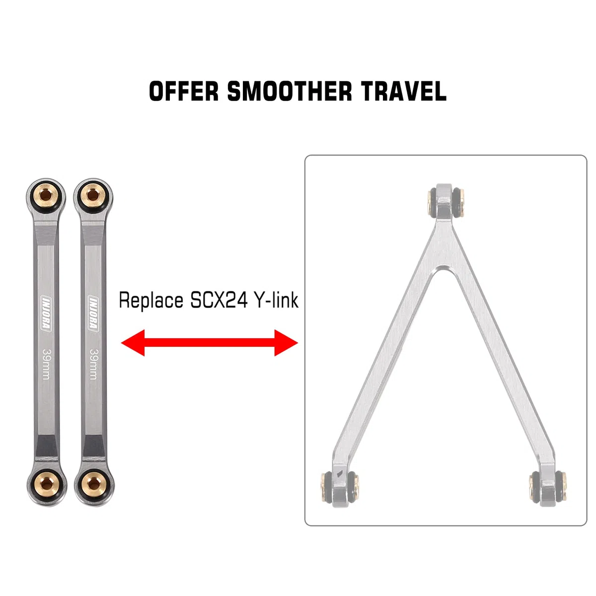INJORA CNC Alluminio Links Set Liquidazione Elevata 4 Links Set per 1/24 RC Crawler Car Axial SCX24 Gladiator AXI00005, 8PCS(Grigio)