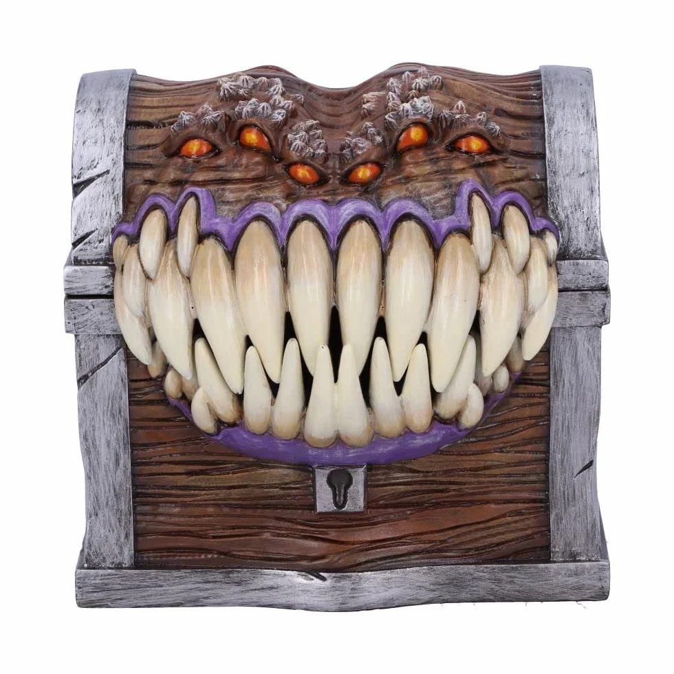 Nemesis Now Dungeons & Dragons - Scatola portaoggetti per Dadi Imitazione dei Dadi, 11,3 cm, Resina, Marrone, Prodotto con Licenza Ufficiale, Scatola per Dadi con Personaggi imitativi, in Resina di