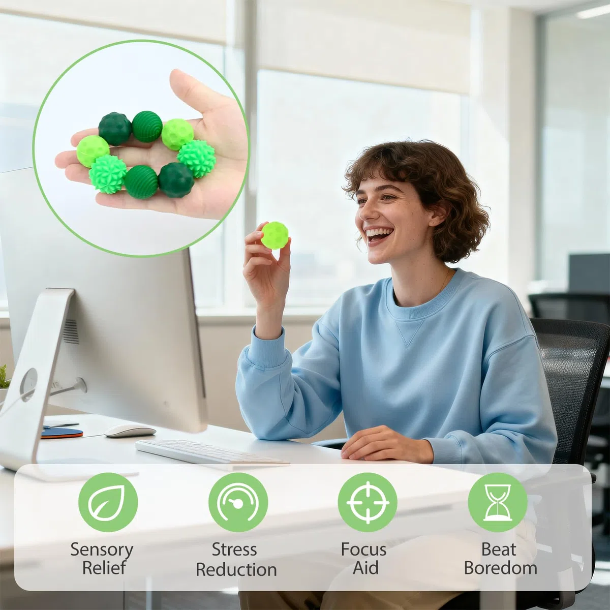 8 Palline Magnetiche Fidget Toys, Palle Fidget Magnetiche in Silicone Giocattoli Sensoriali Fidget con scatola di immagazzinaggio per Adulti e Bambini, Sollievo Dallo Stress e Relax