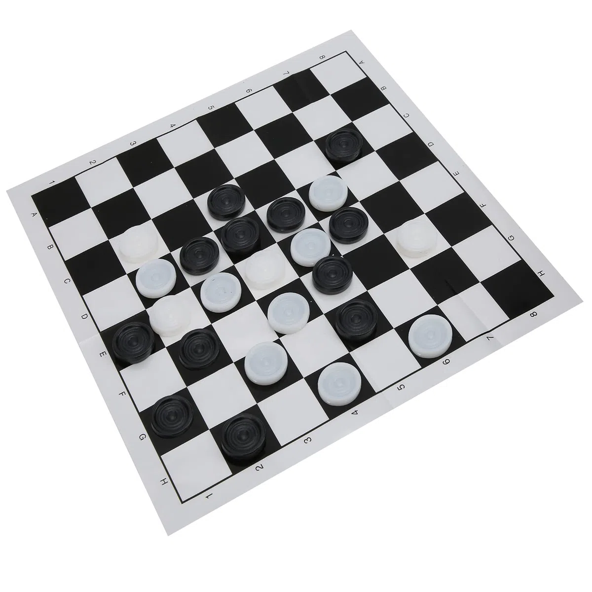 Set di Dama Internazionale Scacchiera in plastica Gioco Tavolo Pieghevole Viaggio Leggero Portatile per Viaggi in Campeggio in Famiglia Materiale PP 25x25 cm 48 pedine