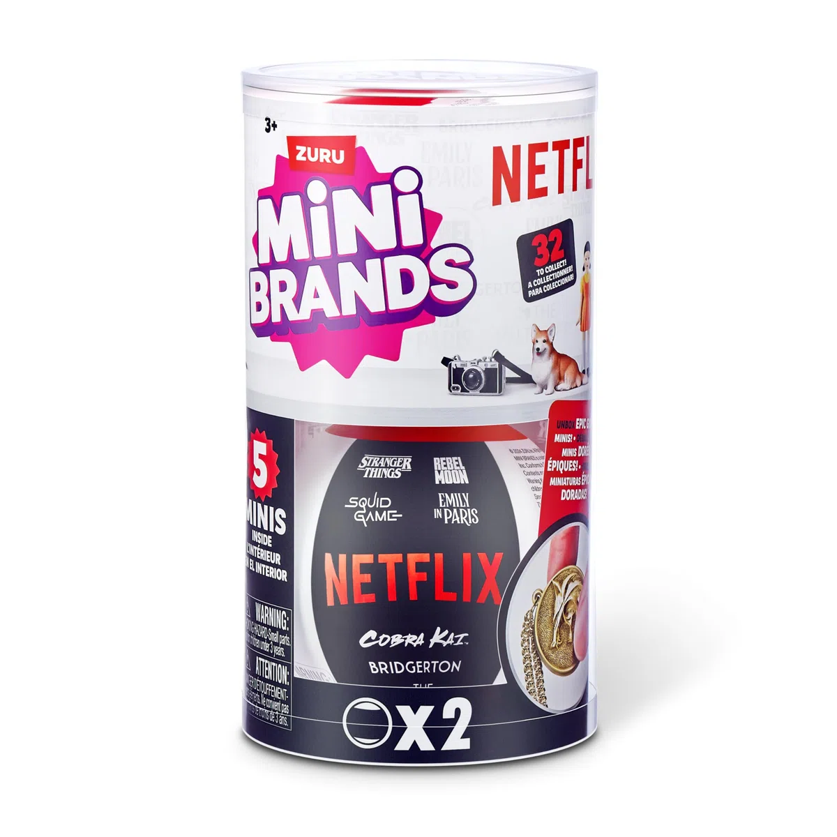 Capsula Mini Brands Netflix di ZURU, Giocattolo a sorpresa con Minis da collezione, Confezione con oggetto misterioso, Minis iconici dei programmi, (2 Capsule)