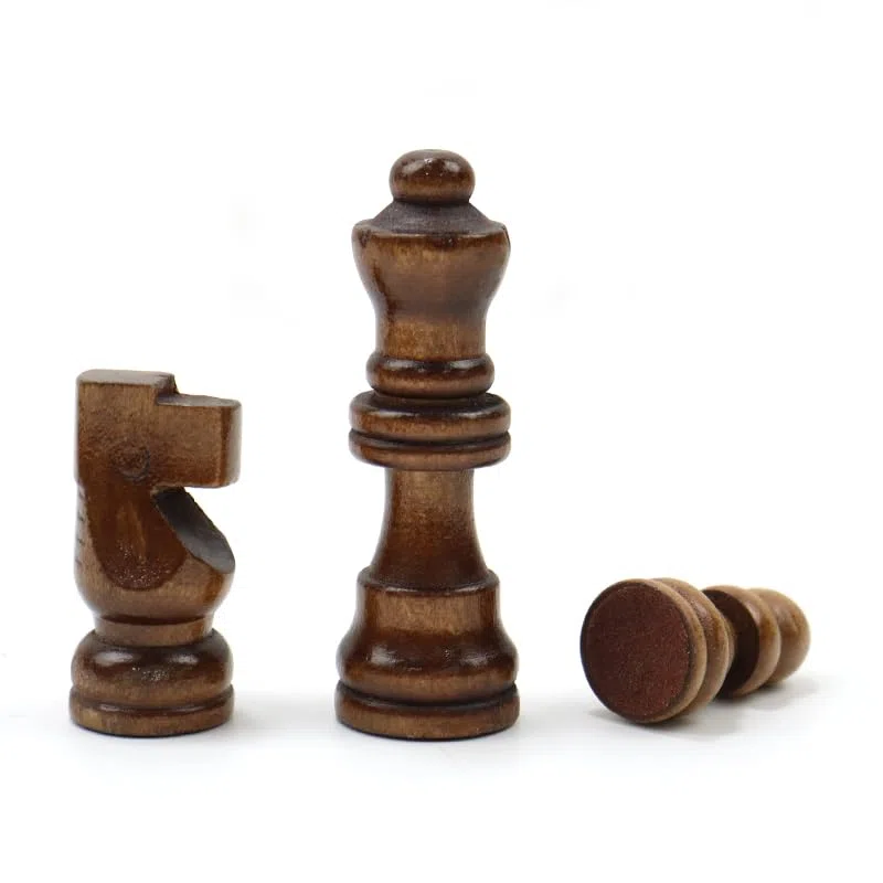SET 32 PEDINE SCACCHI IN LEGNO - BIANCHE E NERE, ALTEZZA 2.5" | PERFETTE PER ADULTI E BAMBINI