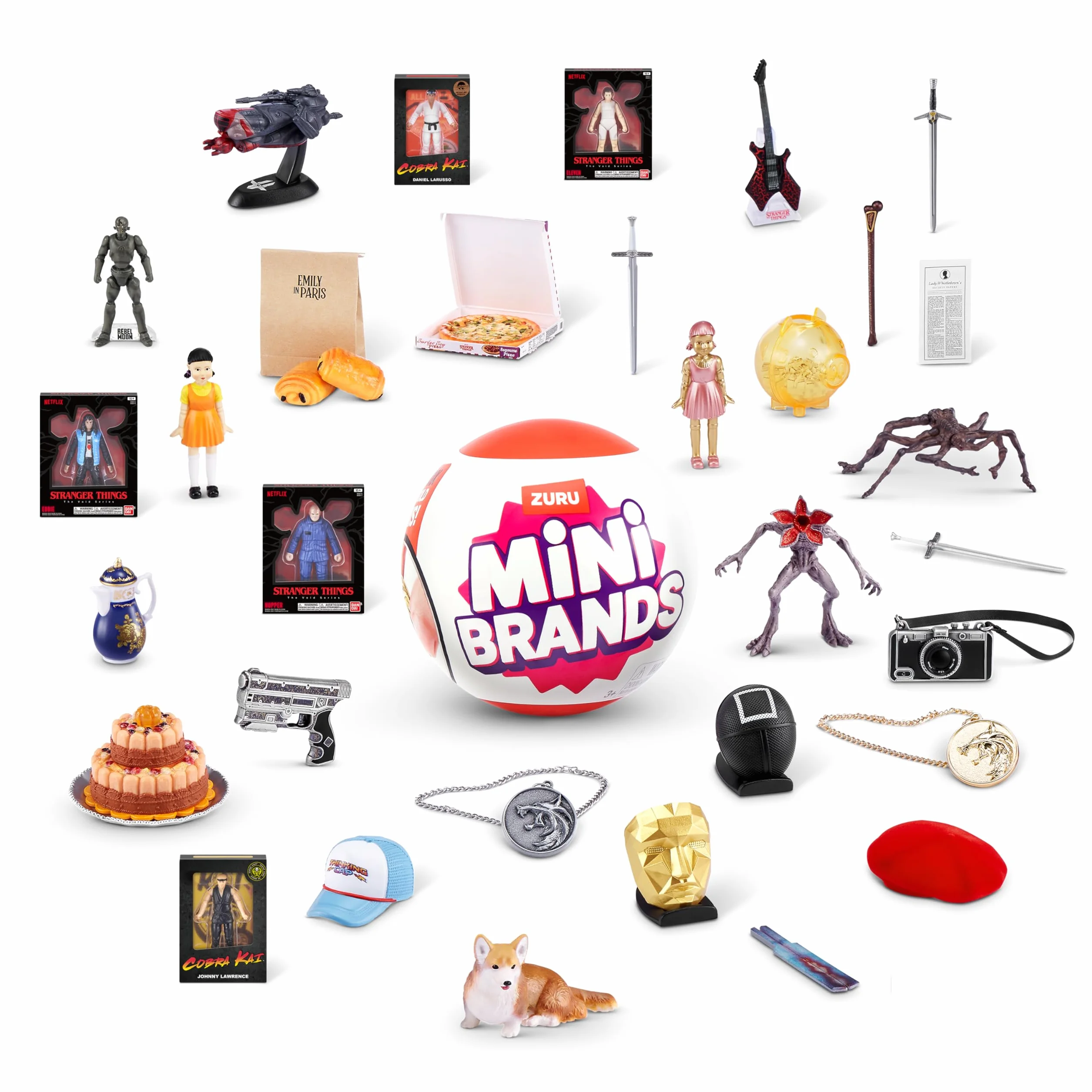 Capsula Mini Brands Netflix di ZURU, Giocattolo a sorpresa con Minis da collezione, Confezione con oggetto misterioso, Minis iconici dei programmi, (2 Capsule)