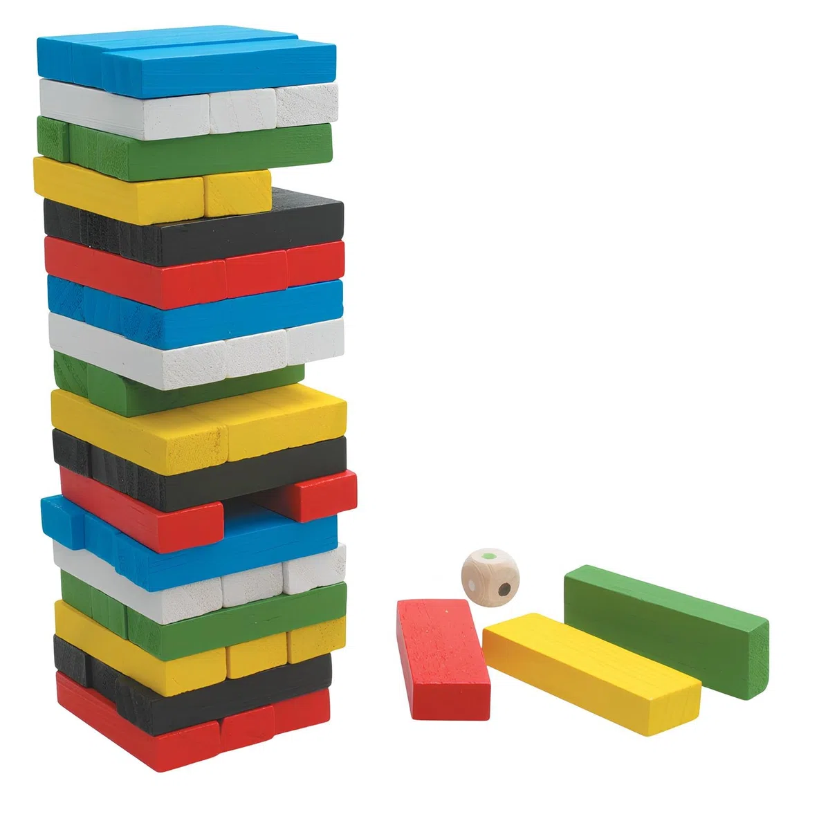 Generico Gioco Torre in Legno Colorata Torre Equilibrio Legno 54 Pezzi con Dado Torre Oscillante Giochi Di Società Mattoncini Impilabili Gioco da Tavolo Classico Educativo Costruzioni
