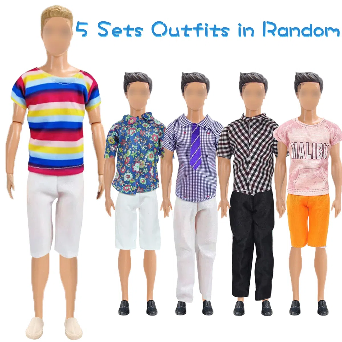 19 pezzi vestiti e accessori Compatibile con Ken,1 vestito 5 abbigliamento casual abbigliamento 5 pantaloni 2 costumi da bagno 4 paia scarpe 1 occhiali da sole 1 paddle board per bambole da 12
