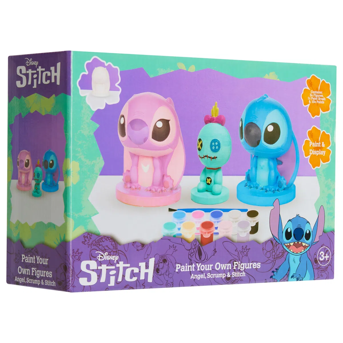Disney Stitch Dipingi la Tua Figura Bambini, Mestiere DIY Kit per Dipingere (Multi - 3 confezione)