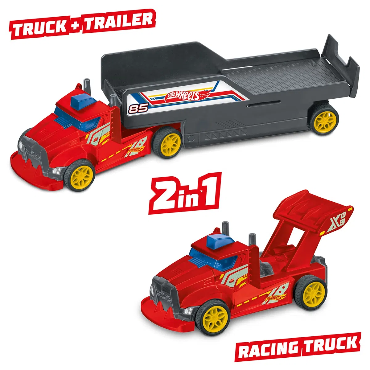 Mondo- Hot Wheels RC Double RIG Truck Camion Radiocomandato, Colore Nero, 63681
