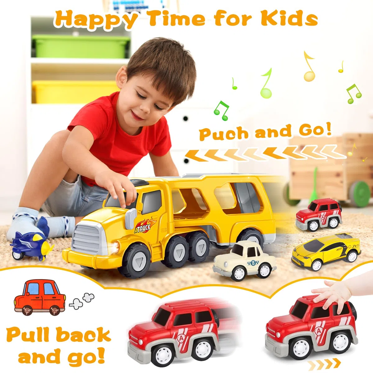 9 In 1 Camion Macchinine 3 4 5 6 Anni, Camion Cars Macchinine per Bambini con Suoni e Luci, Camion Giocattolo per Bambini Maschio 3 4 5 6 Anni