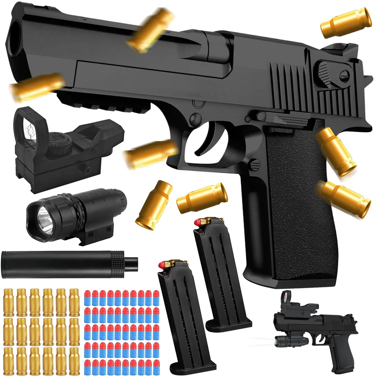 Pistola Giocattolo Realistica, Pistole Giocattolo di Schiuma Blaster a Proiettile Morbido, Soft Bullet Toy Gun Desert Eagle per il Gioco All'interno e All'aperto, Regali di Compleanno per 14+