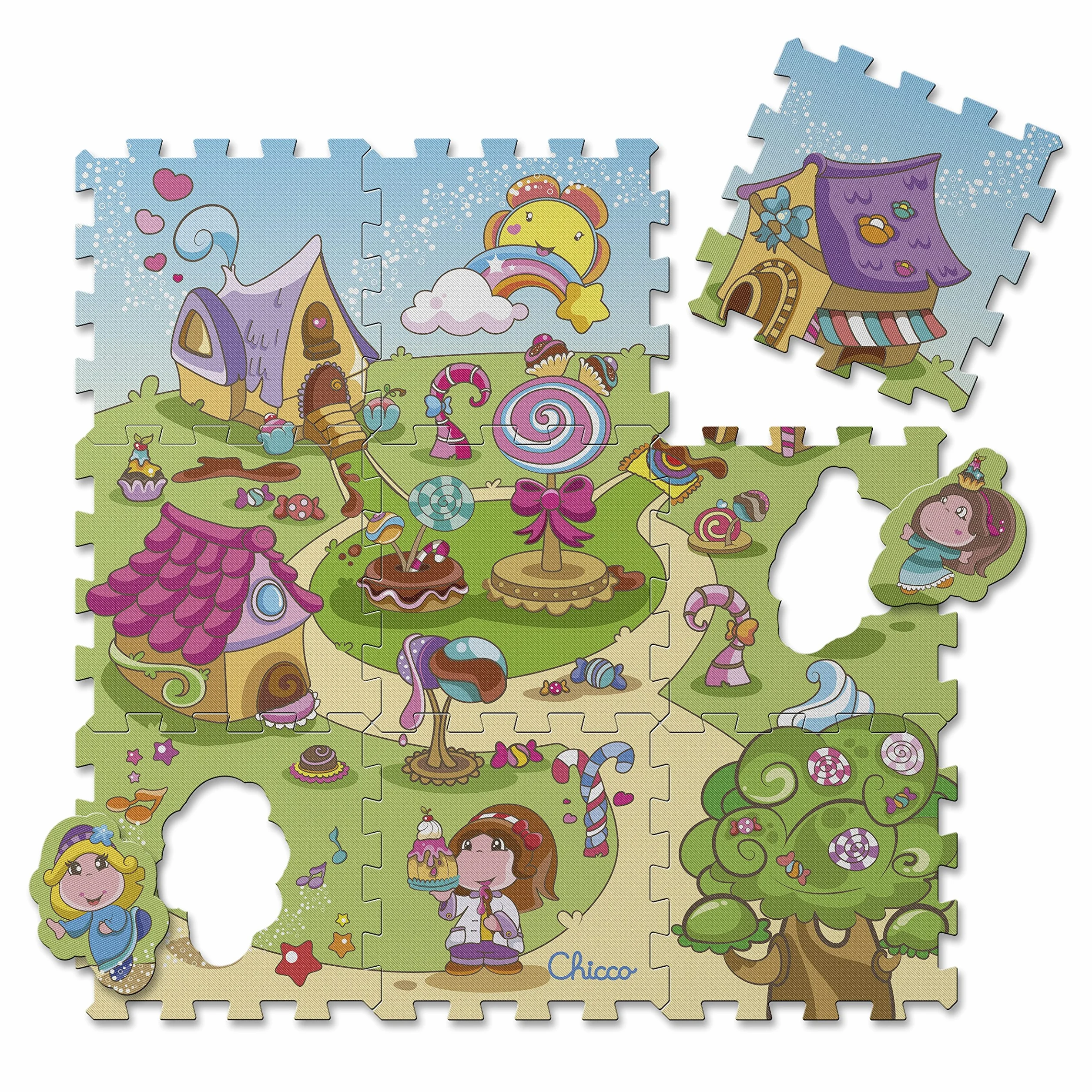 Chicco 7164 Tappeto Puzzle, Caramelle